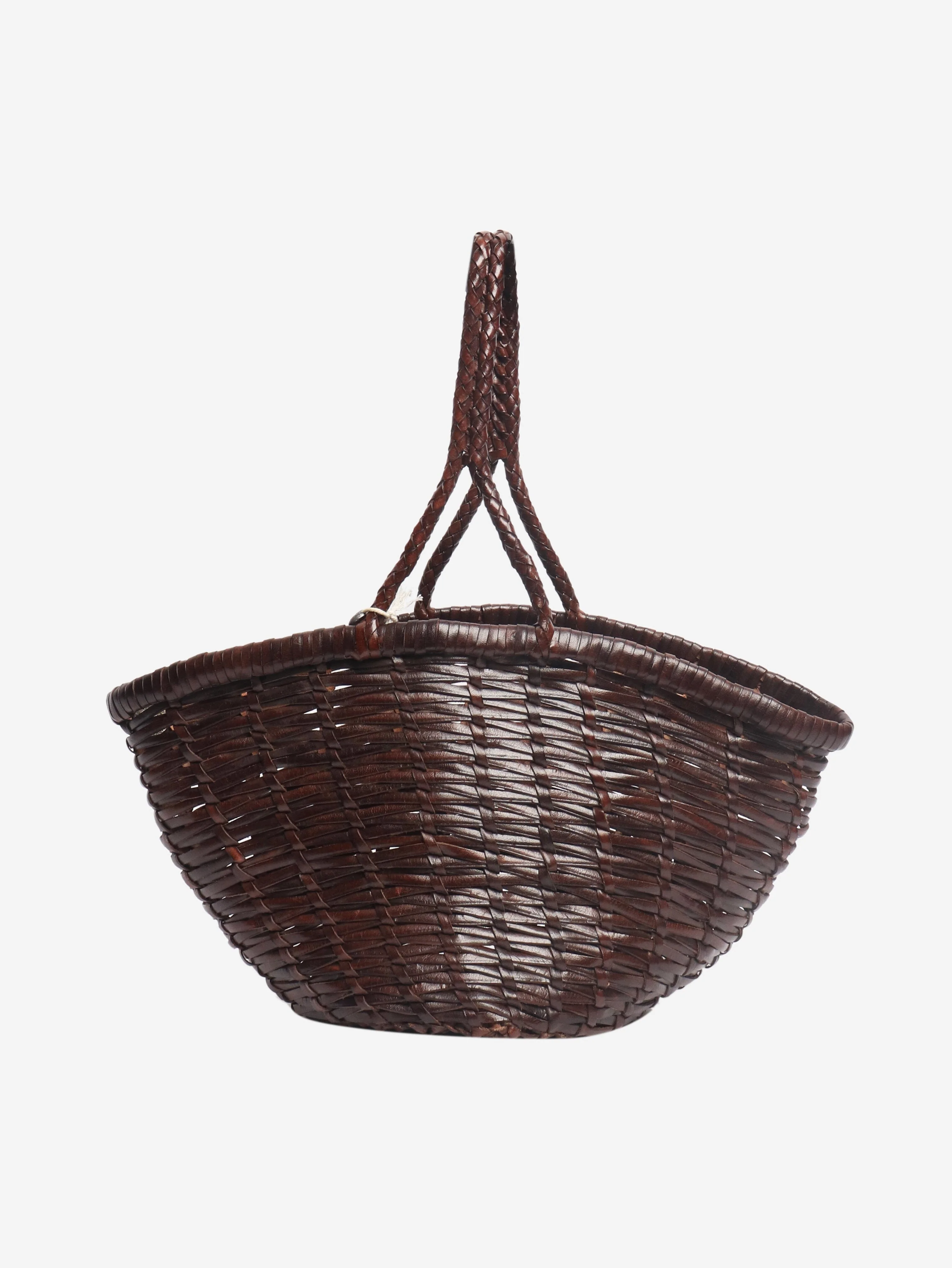 Dark brown small Jane Birkin basket bag - Image 2