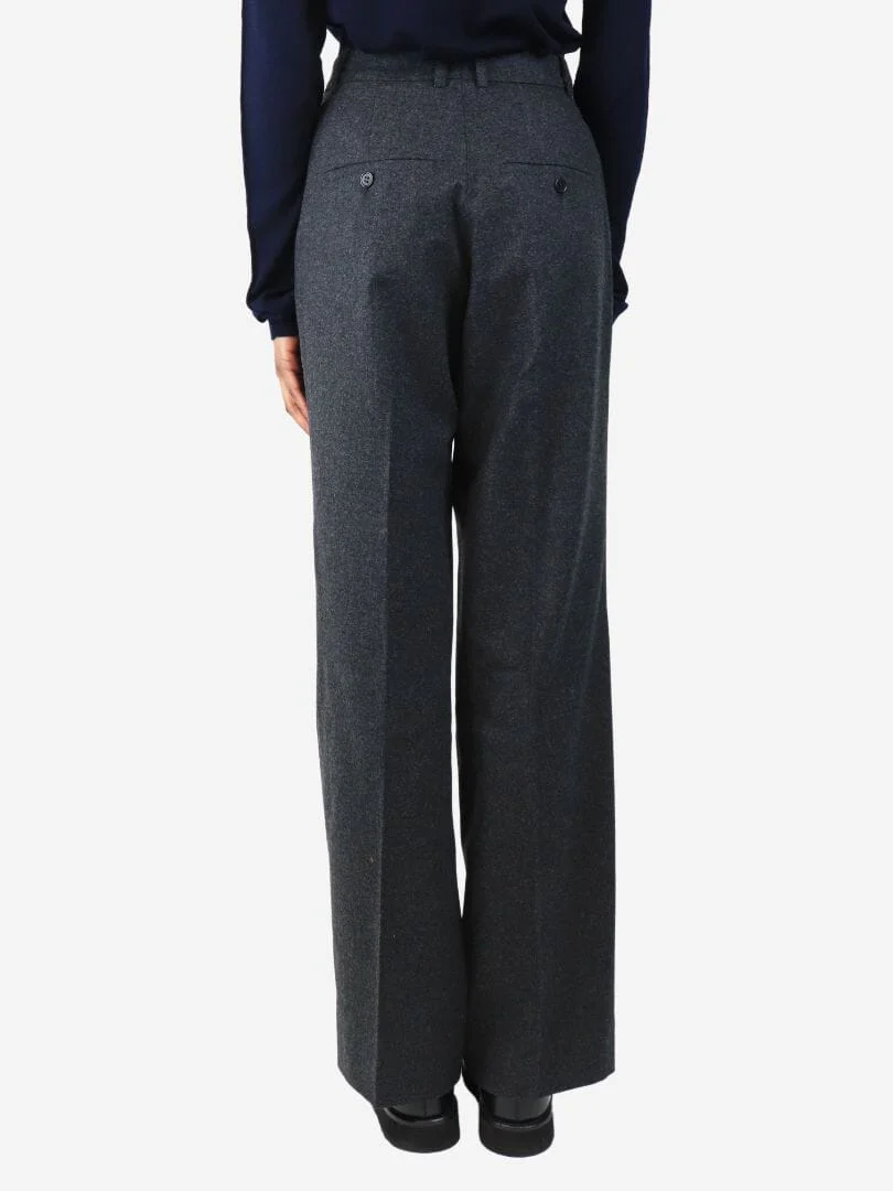 Dark grey Stanley wool-blend trousers - size UK 14 - Image 3