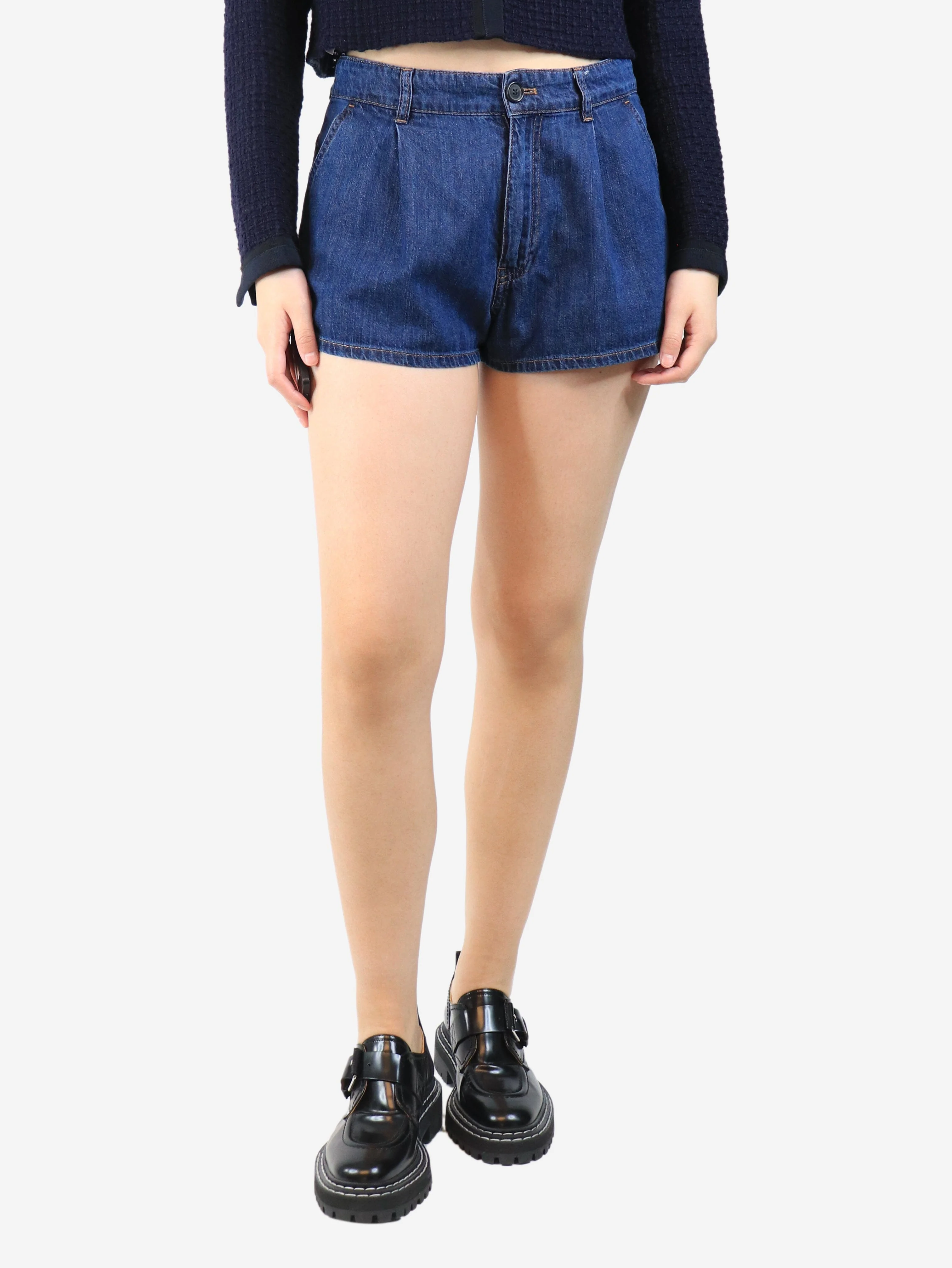 Darkwash denim shorts - size UK 8