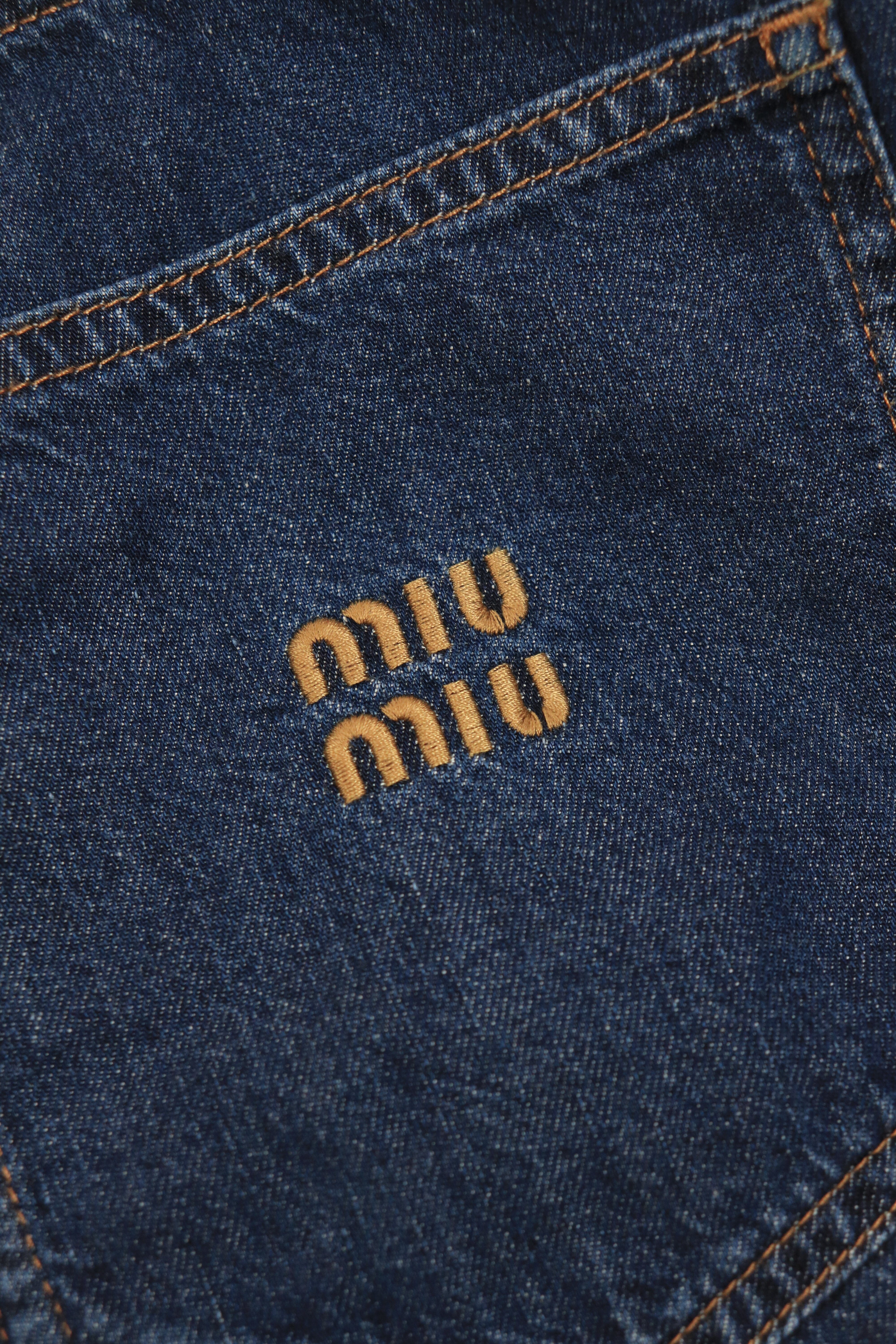 Darkwash denim shorts - size UK 8 - Image 4