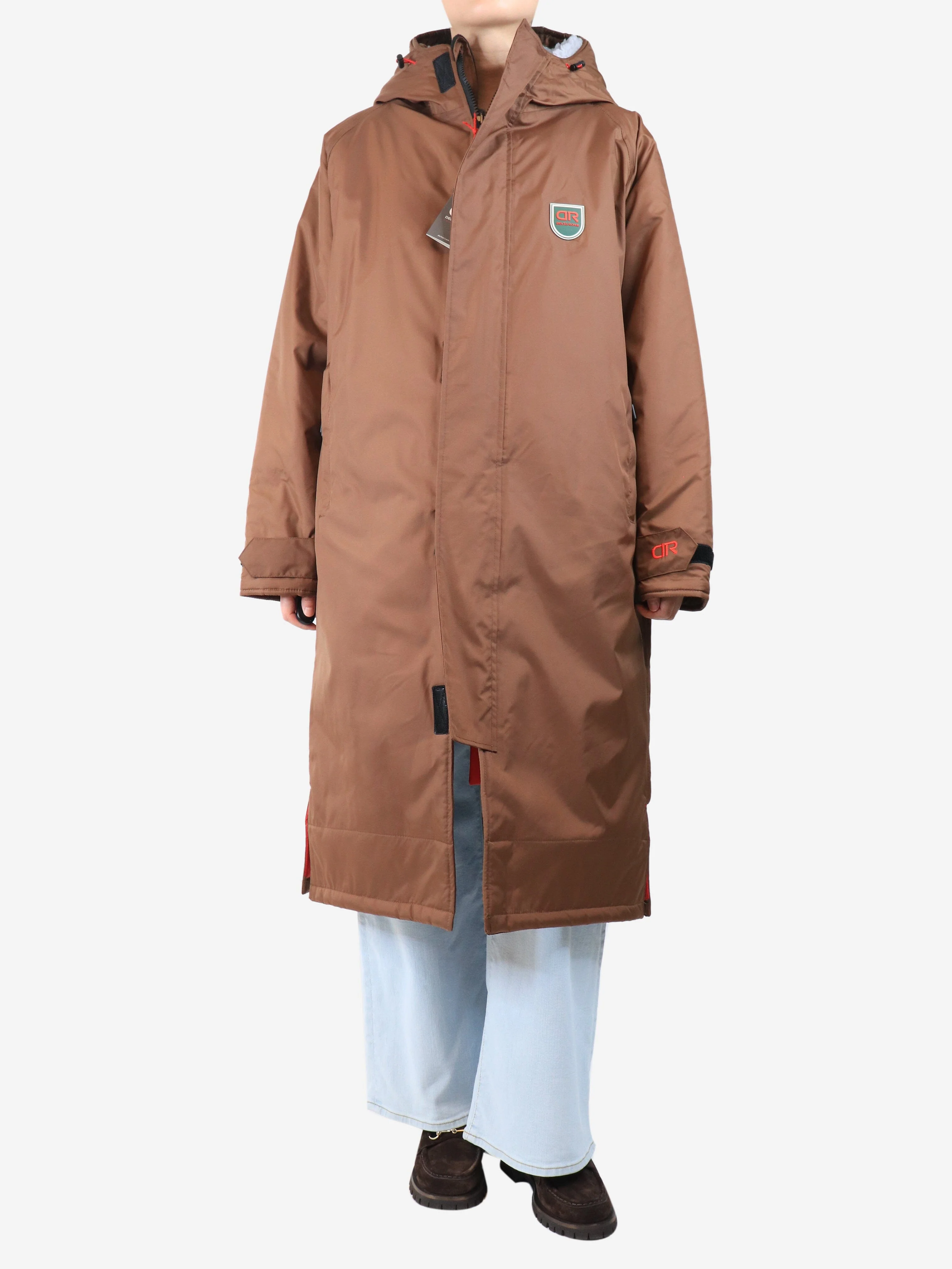 Brown Beaufort hooded coat - size M