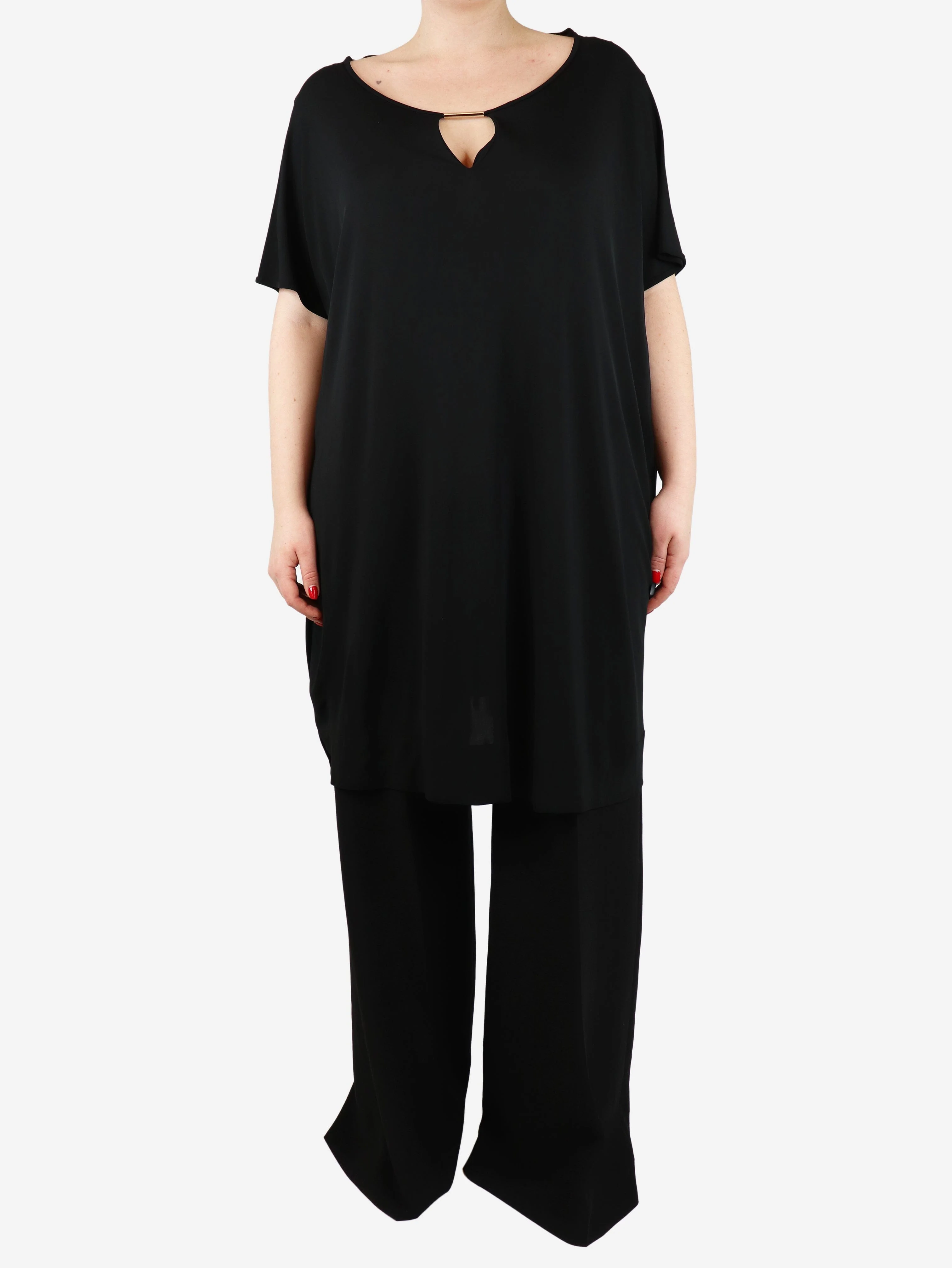 Black mini slip dress - size M