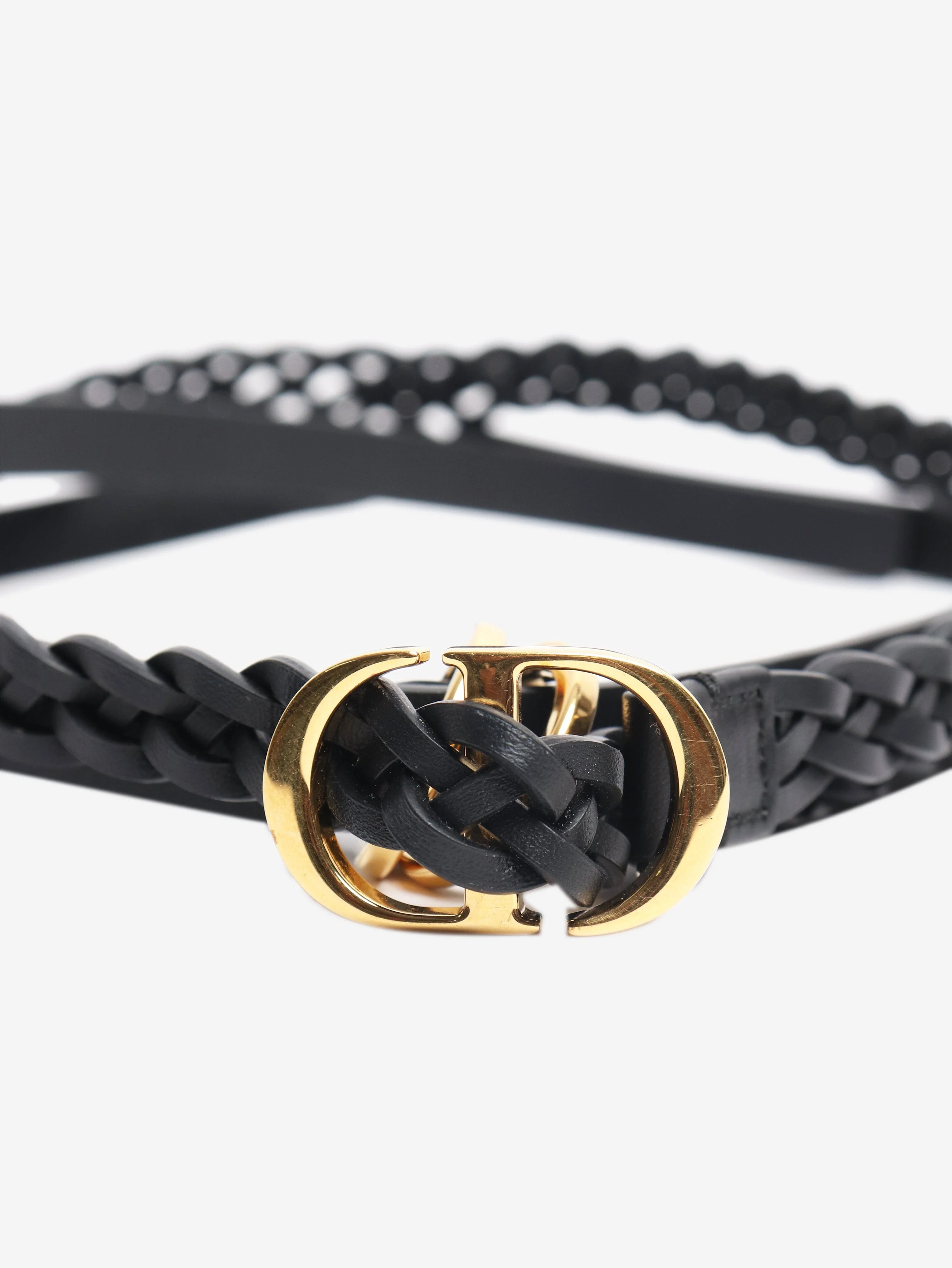 Black braided leather double belt - Image 2