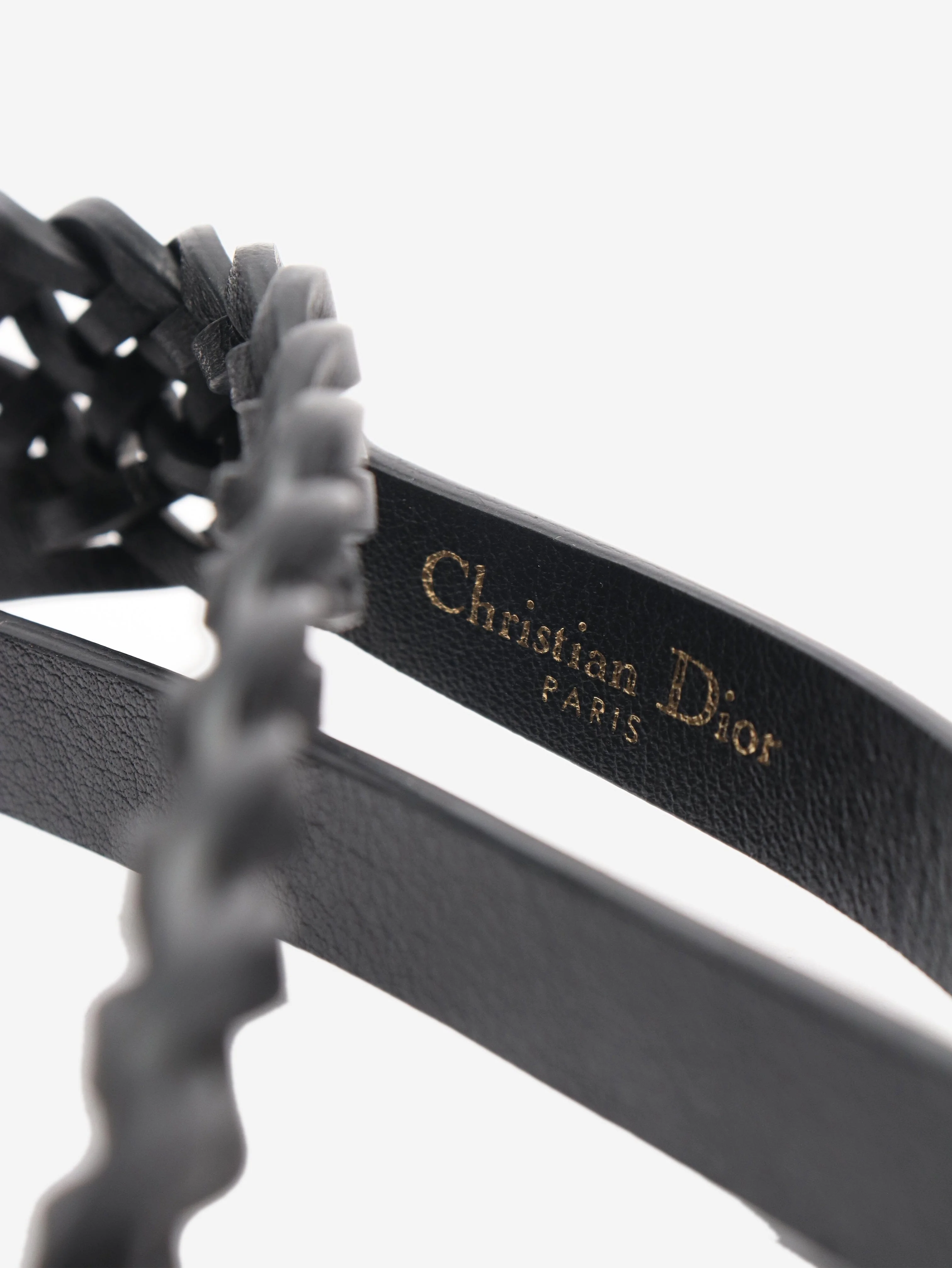 Black braided leather double belt - Image 4