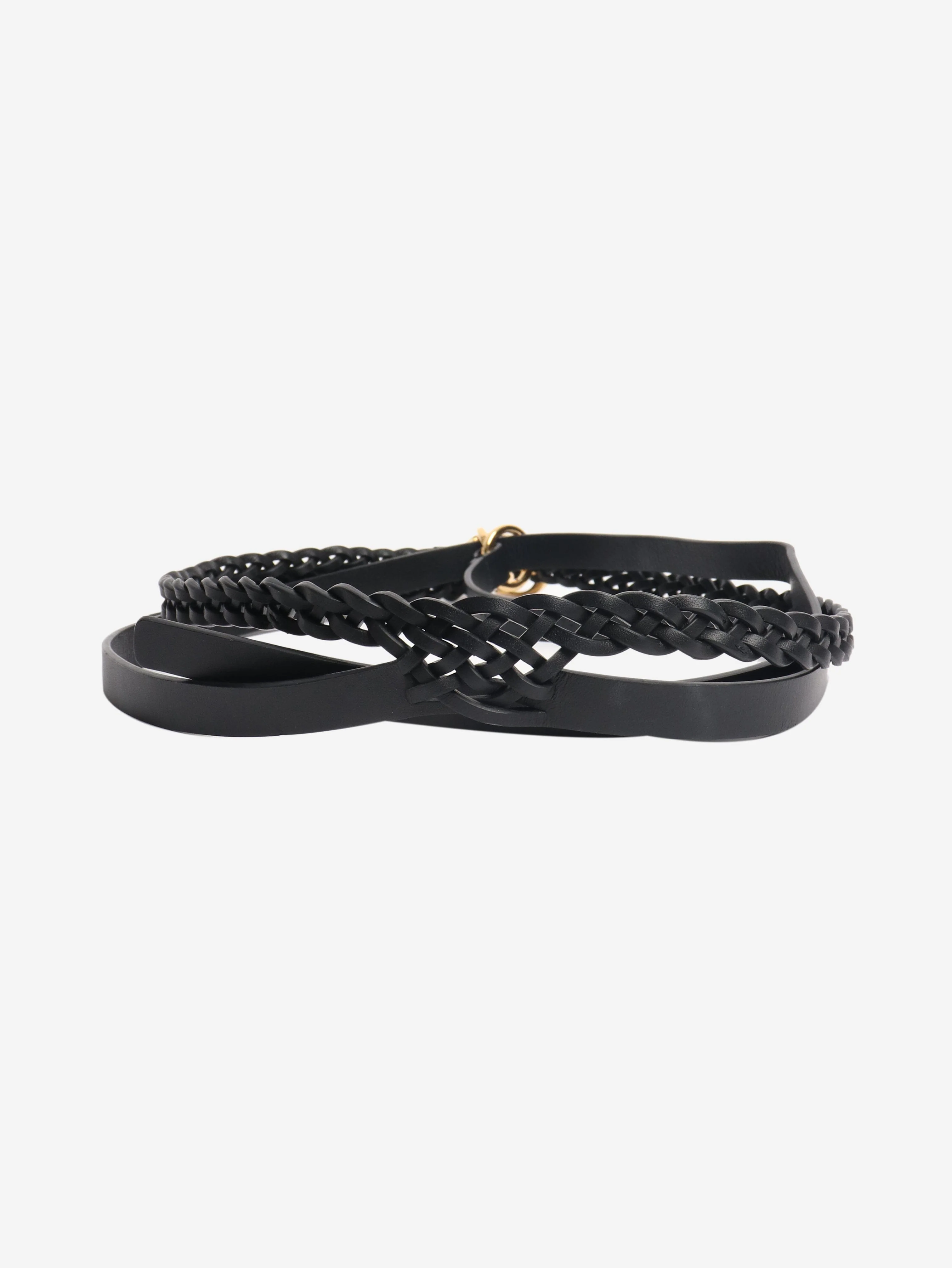 Black braided leather double belt - Image 5