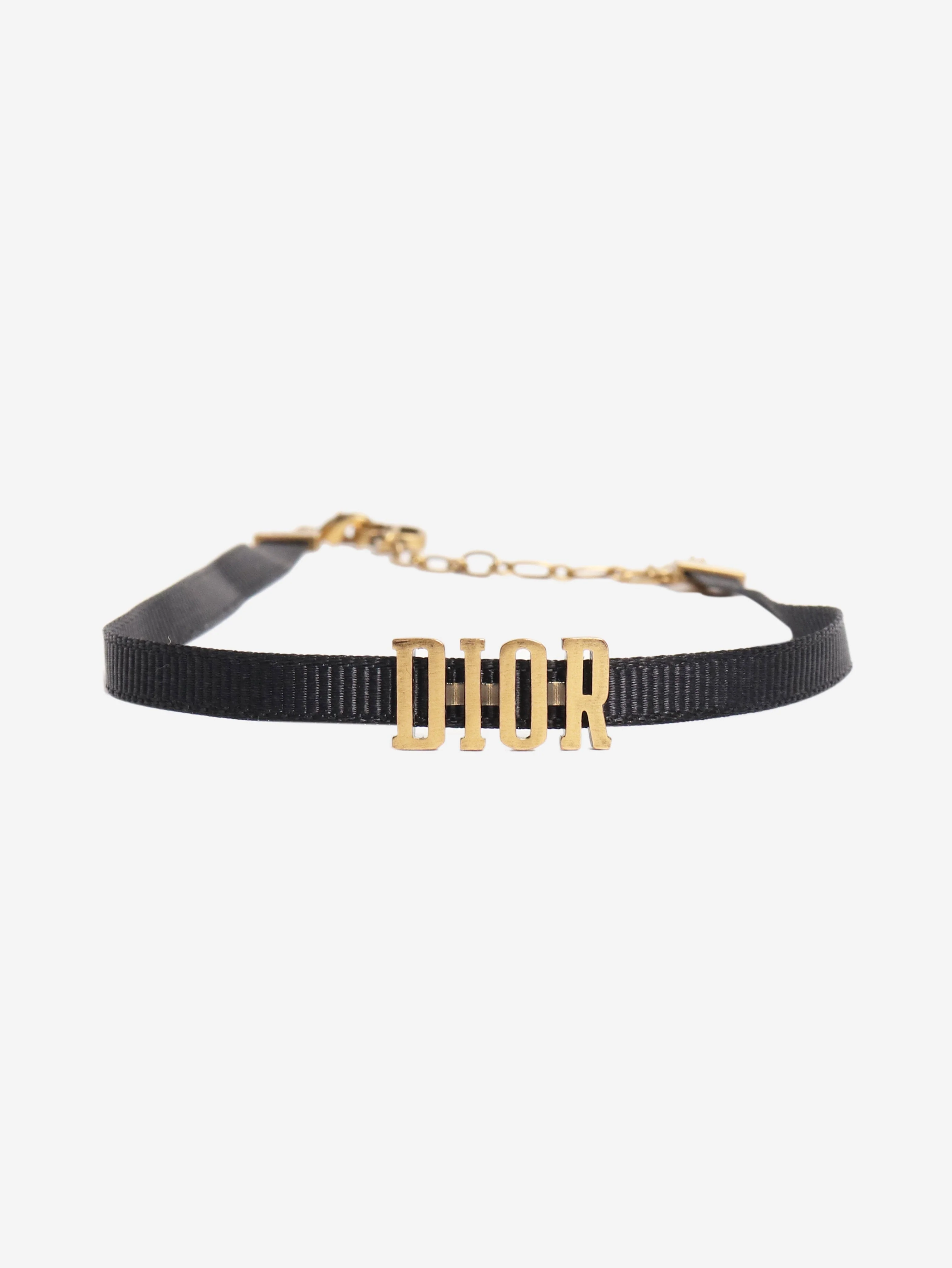 Black ribbon spell out choker