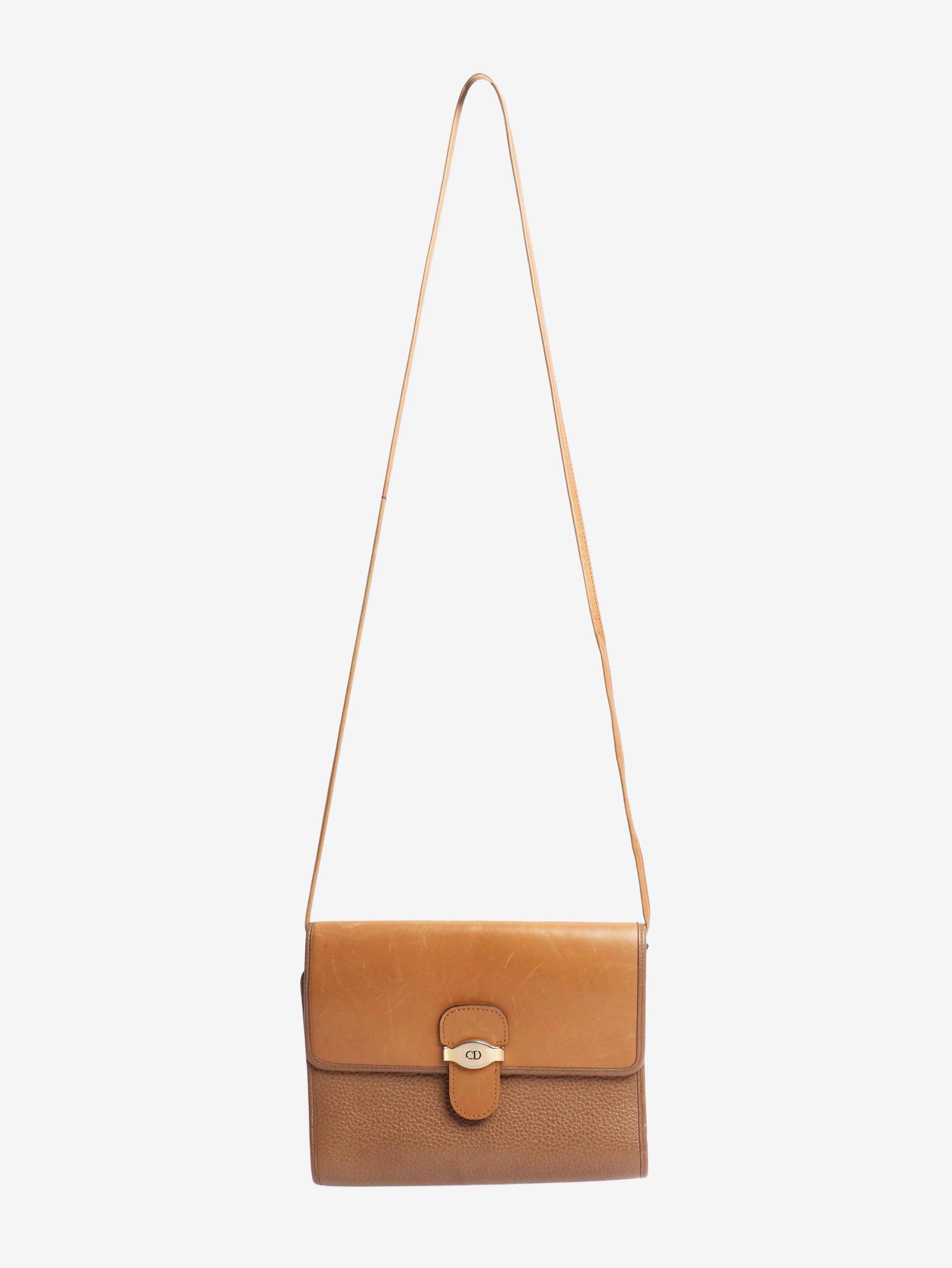 Brown vintage leather shoulder bag - Image 2
