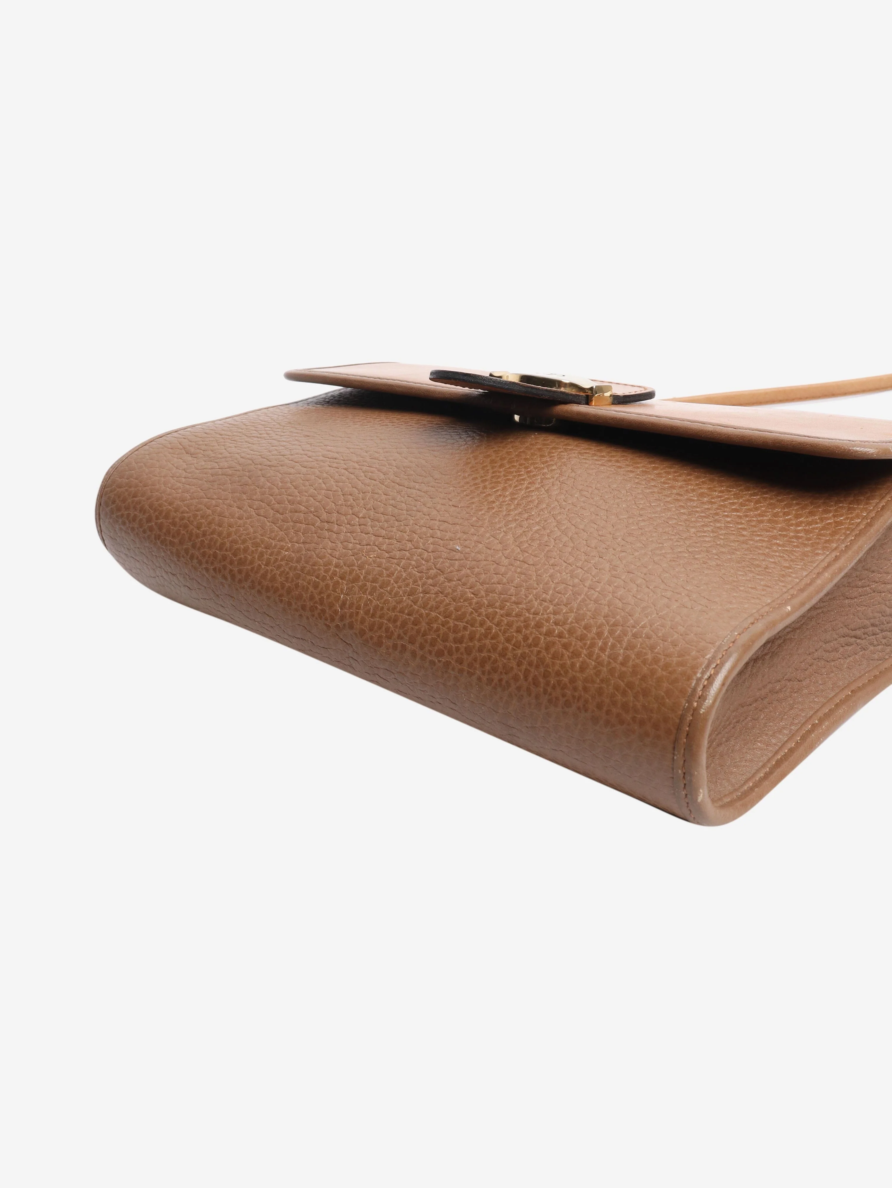 Brown vintage leather shoulder bag - Image 4