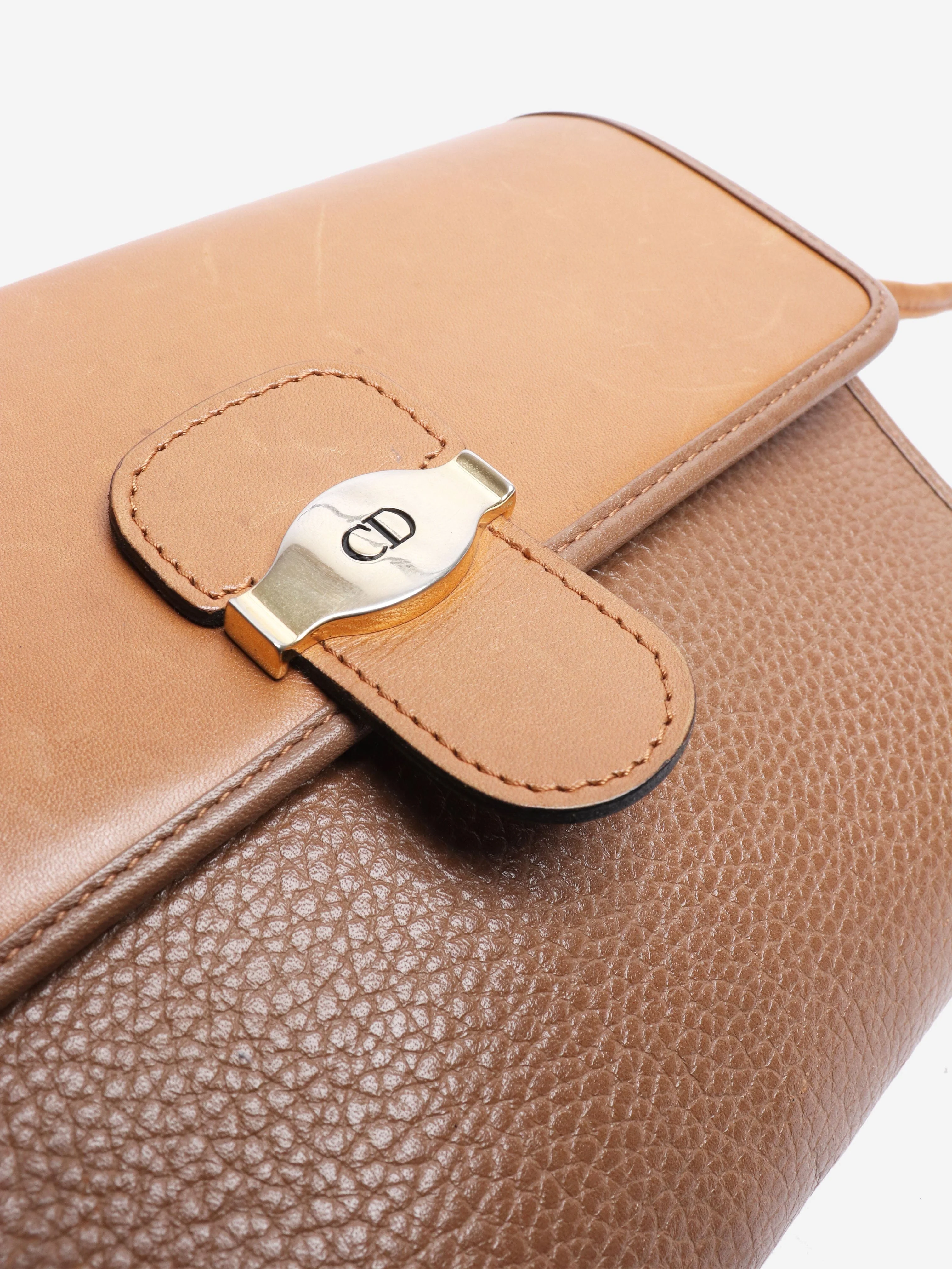 Brown vintage leather shoulder bag - Image 5
