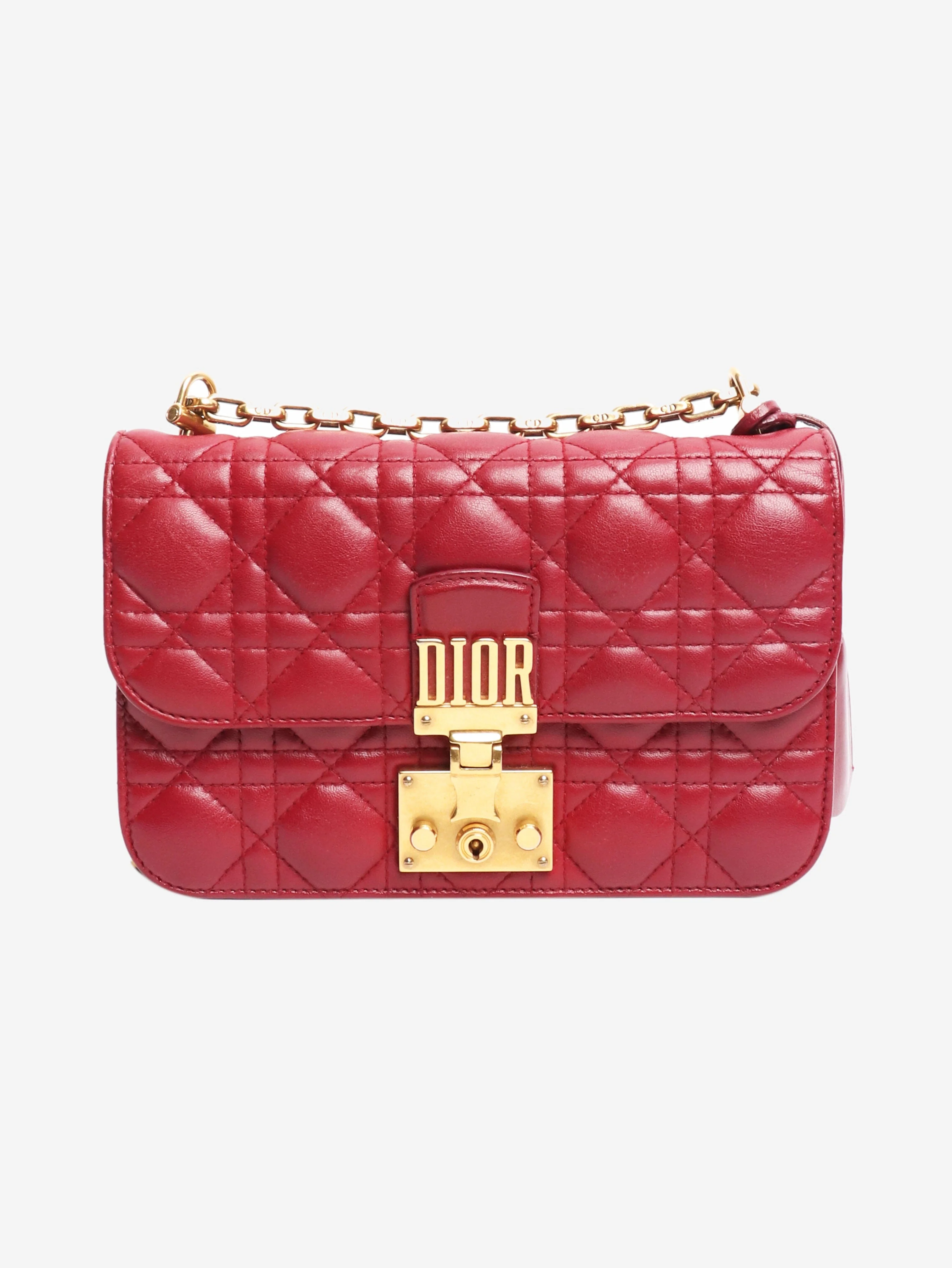 Burgundy New Rock Cannage-quilted bag