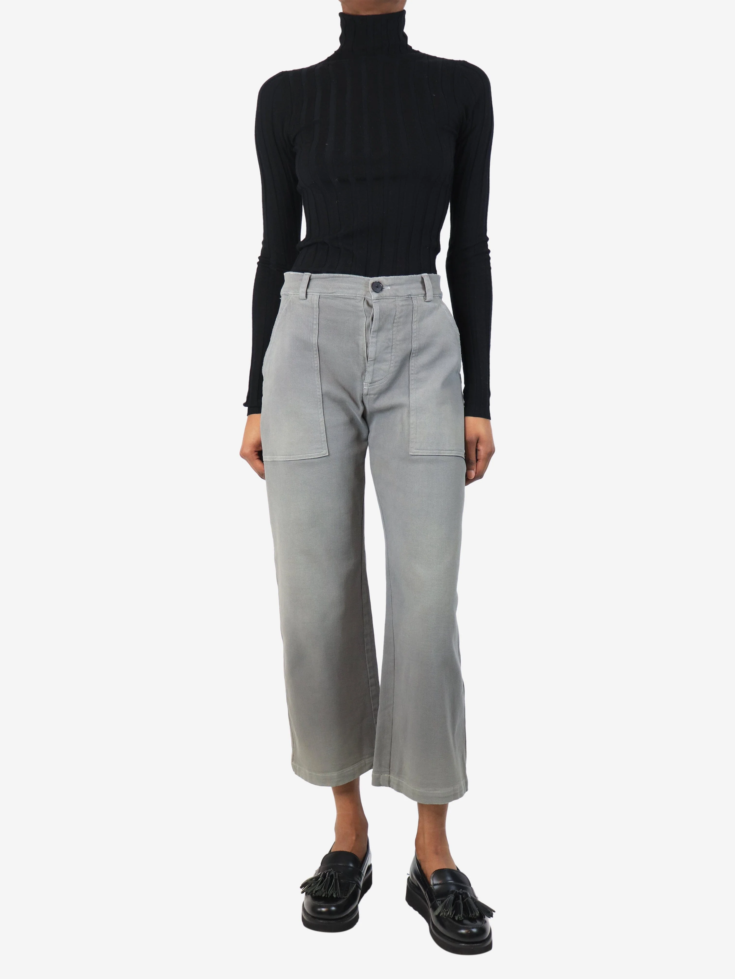 Grey cargo trousers - size UK 6 - Image 2
