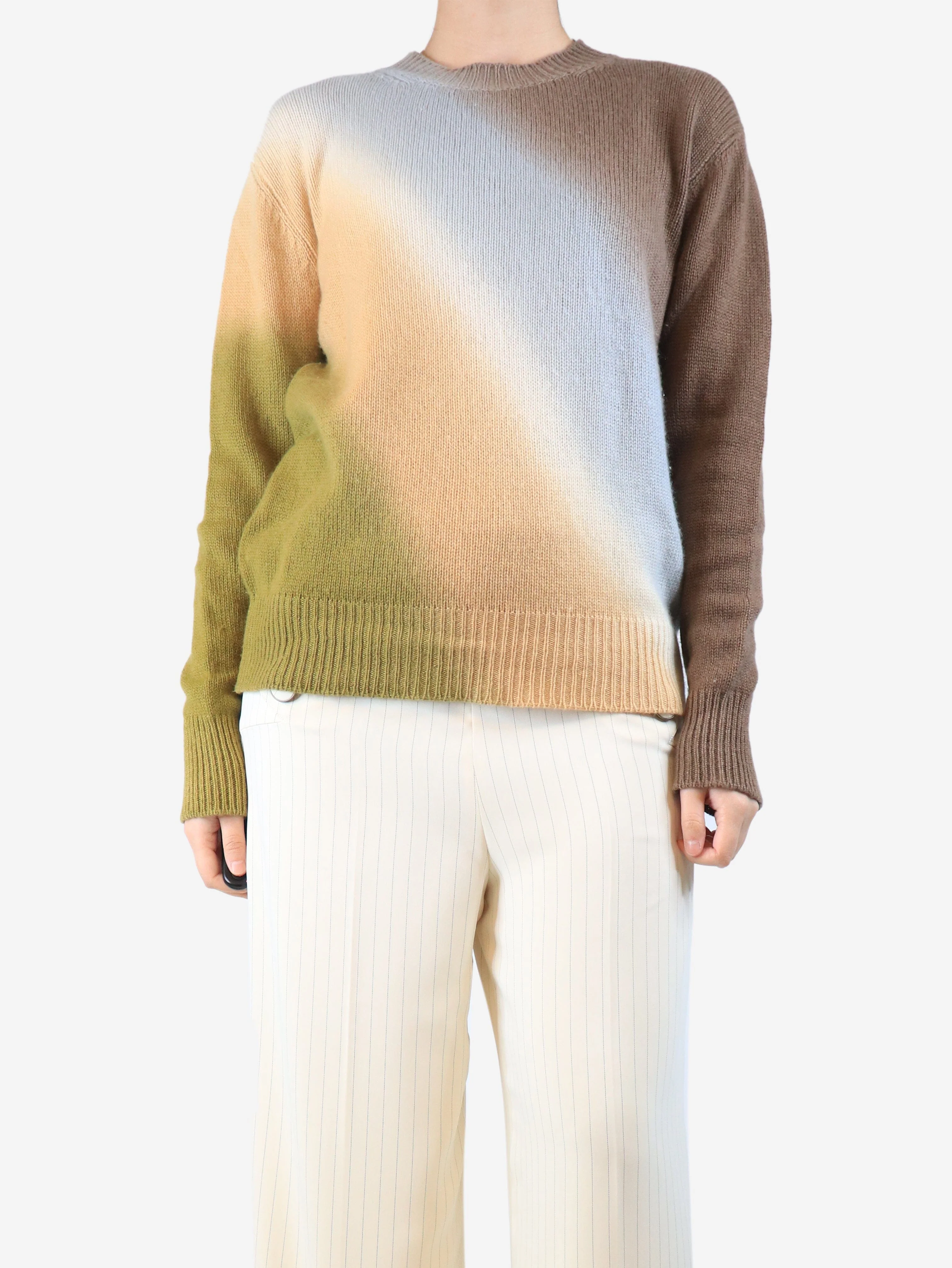 Multicolour cashmere gradient sweater - size UK 8