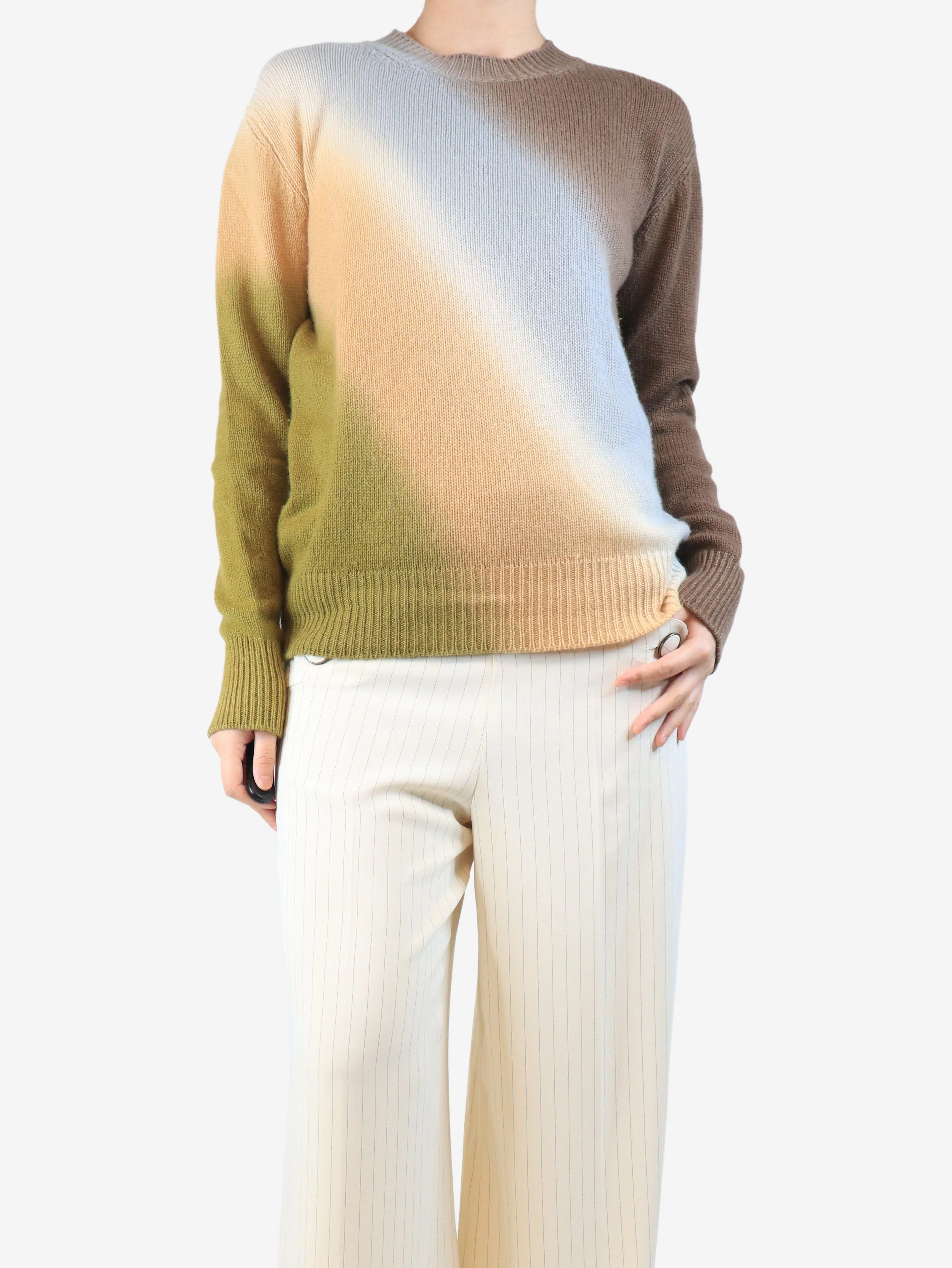 Multicolour cashmere gradient sweater - size UK 8 - Image 3