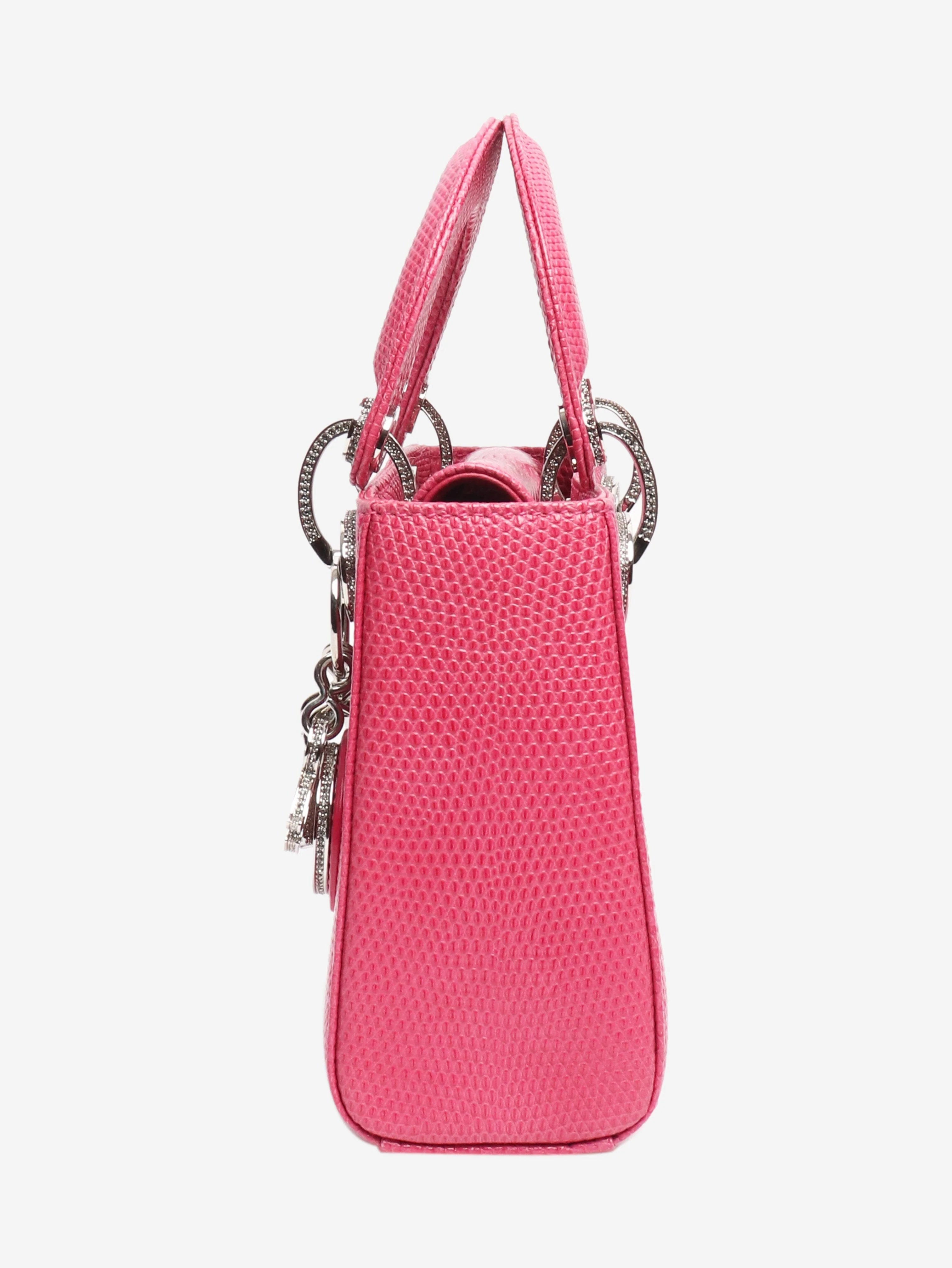 Pink lizard lady dior bag - Image 2