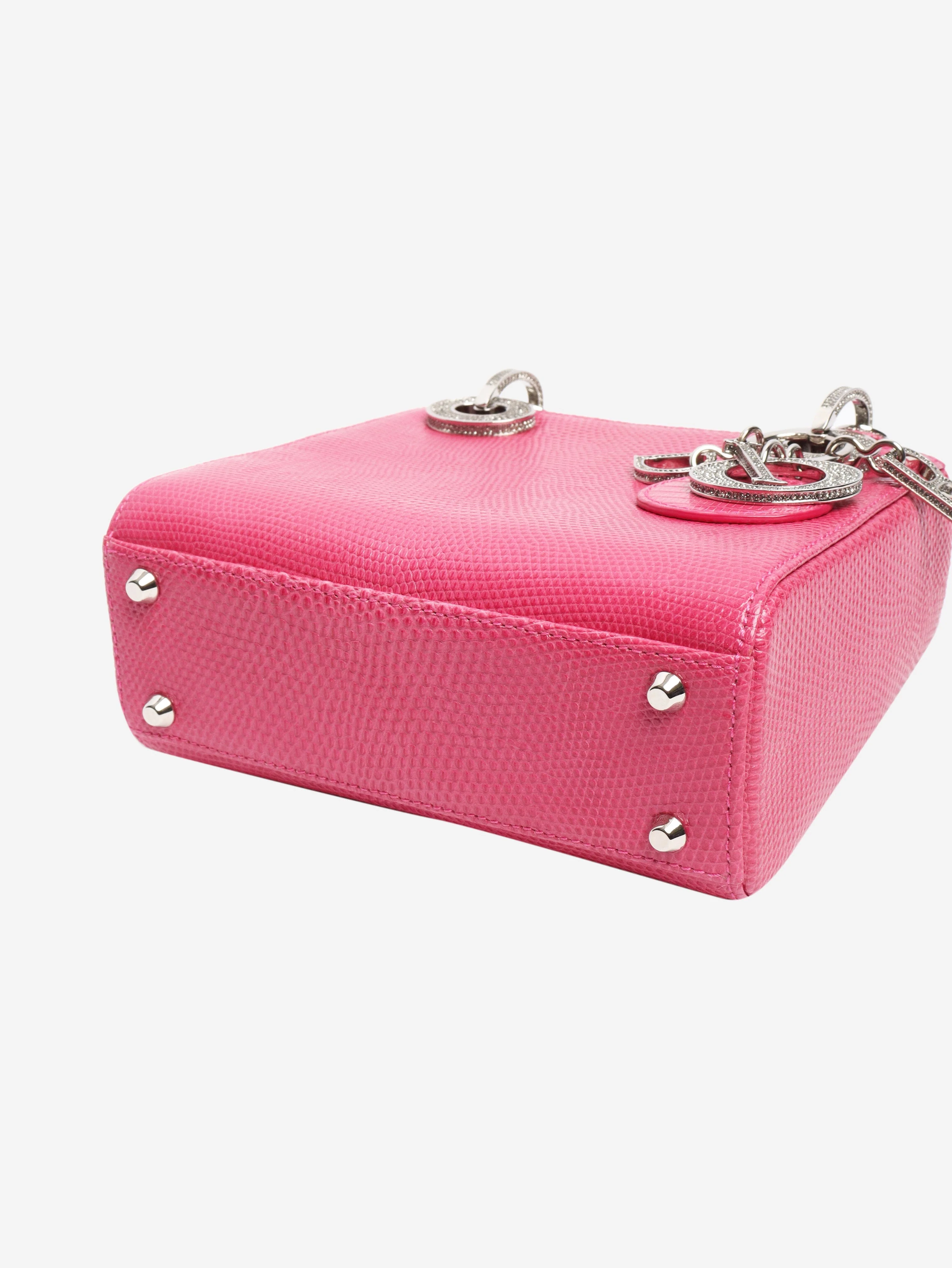 Pink lizard lady dior bag - Image 5