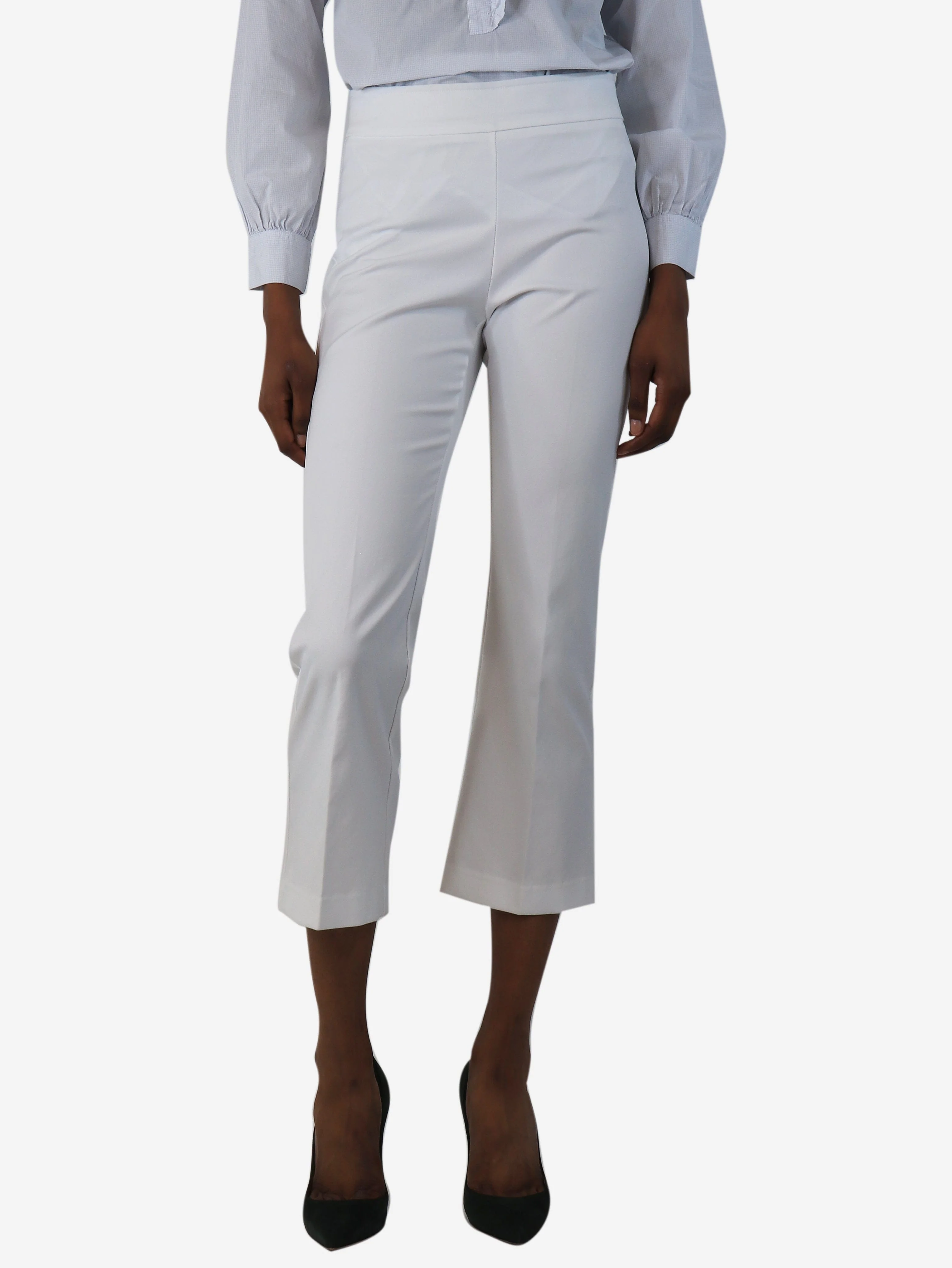 White cropped trousers - size UK 6