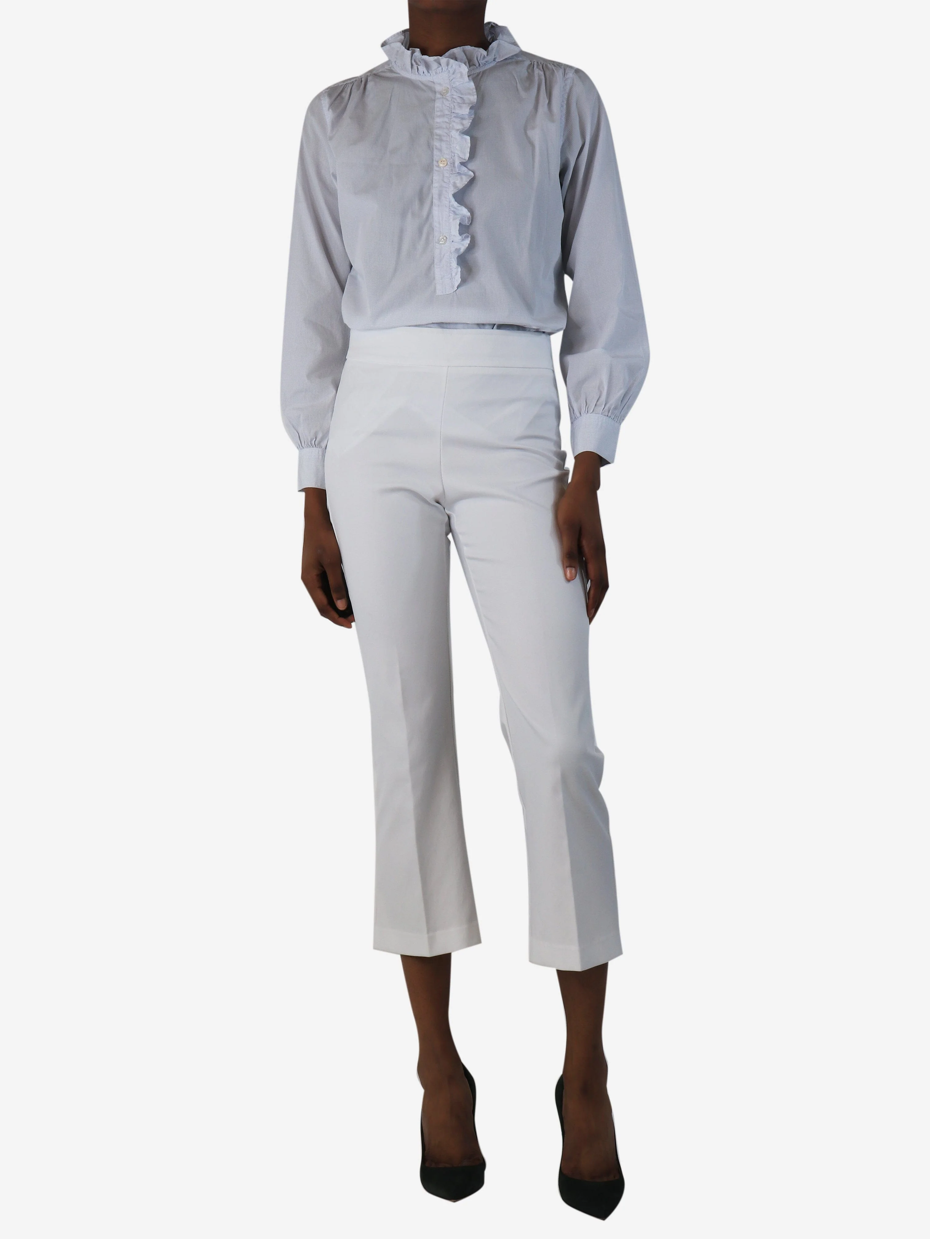 White cropped trousers - size UK 6 - Image 2