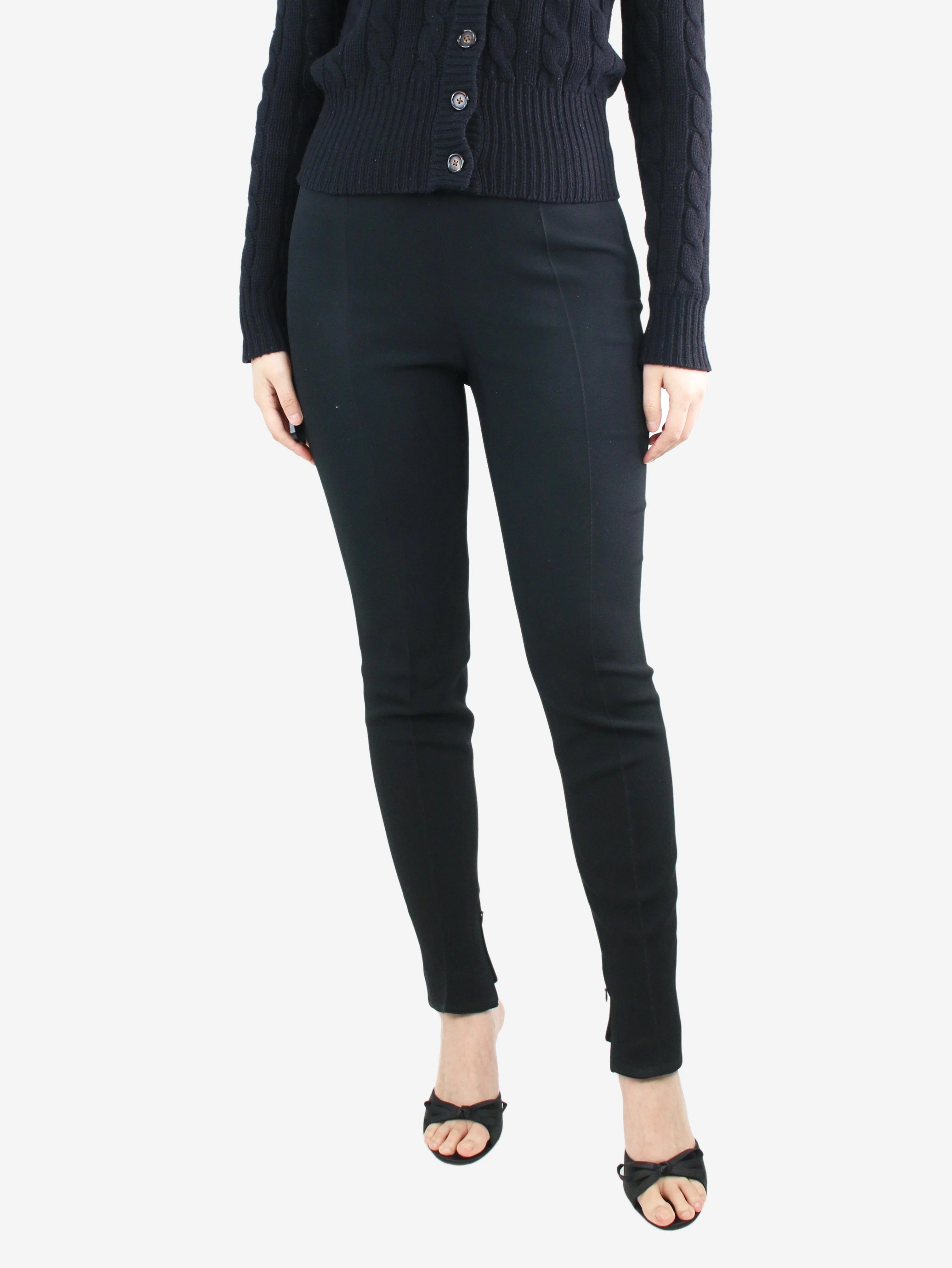 Black elasticated trousers - size UK 12