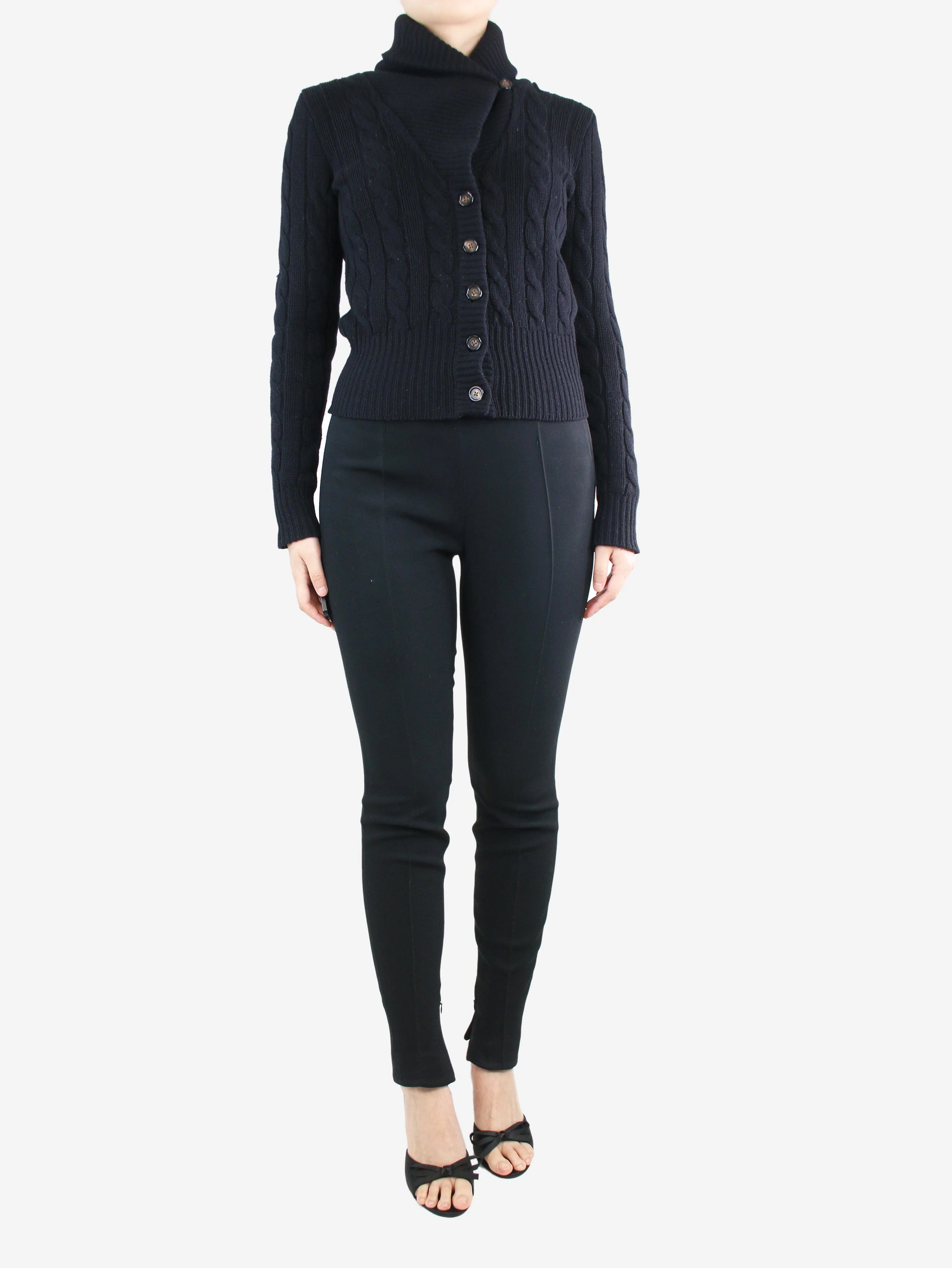 Black elasticated trousers - size UK 12 - Image 2