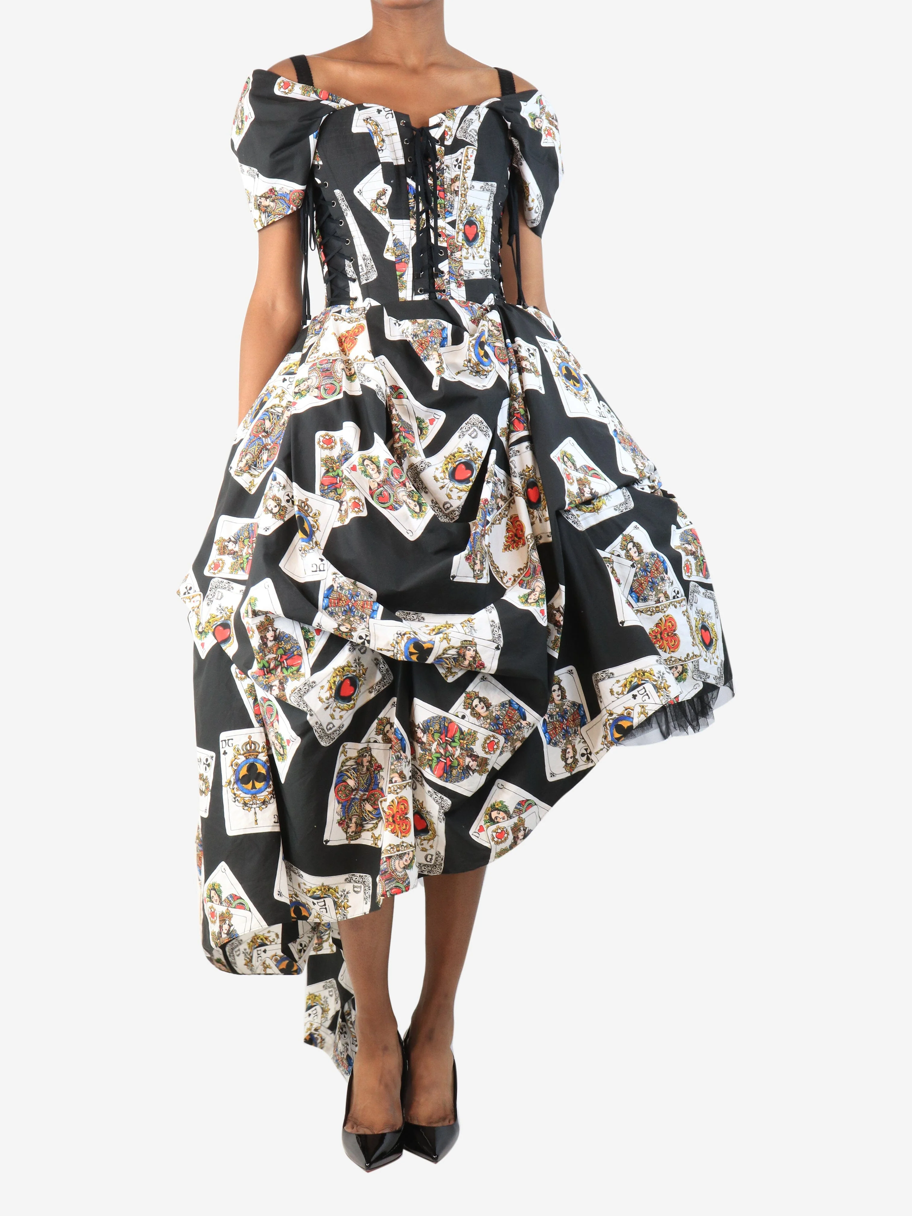 Black Queen Of Hearts dress Spring 2018 - size UK 6 - Image 3