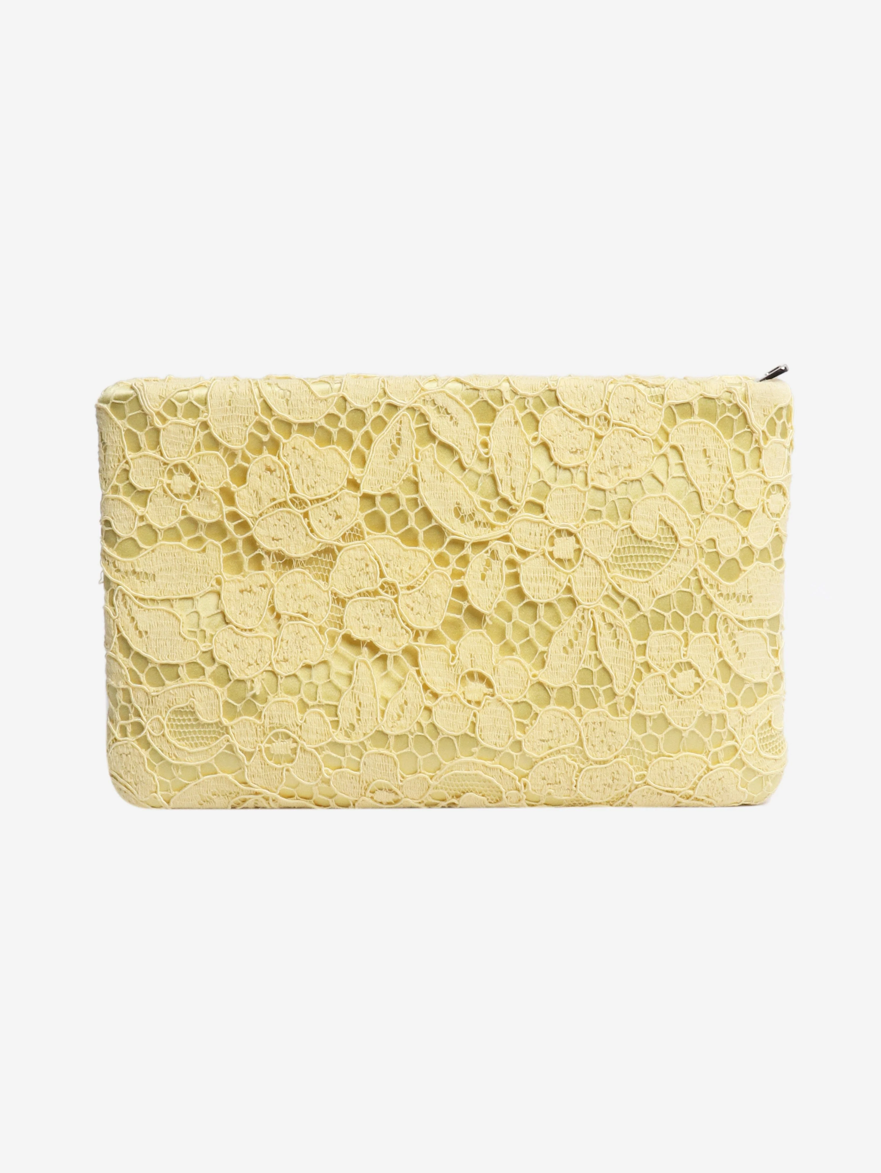 Yellow lace pouch bag - Image 2