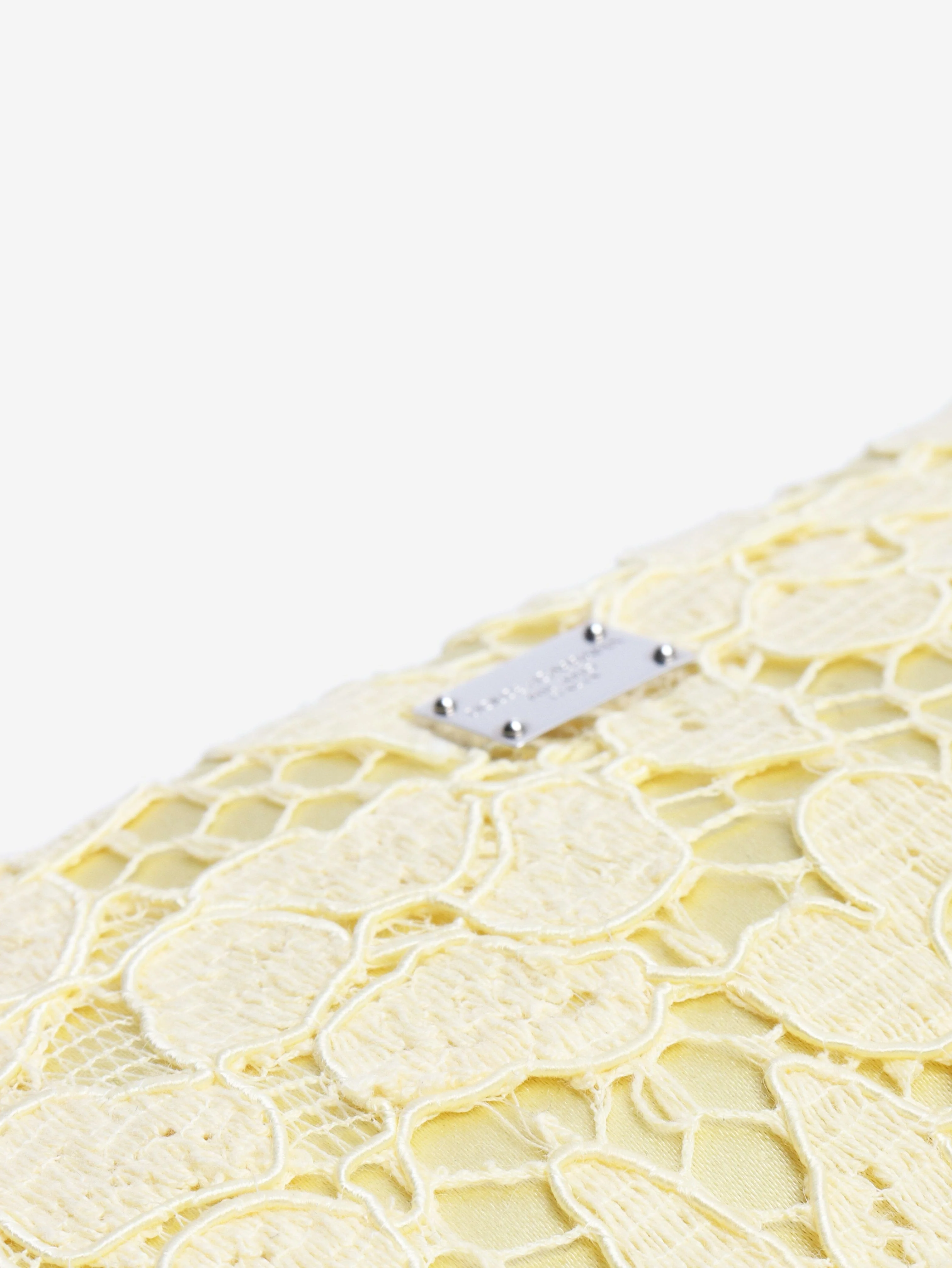 Yellow lace pouch bag - Image 4