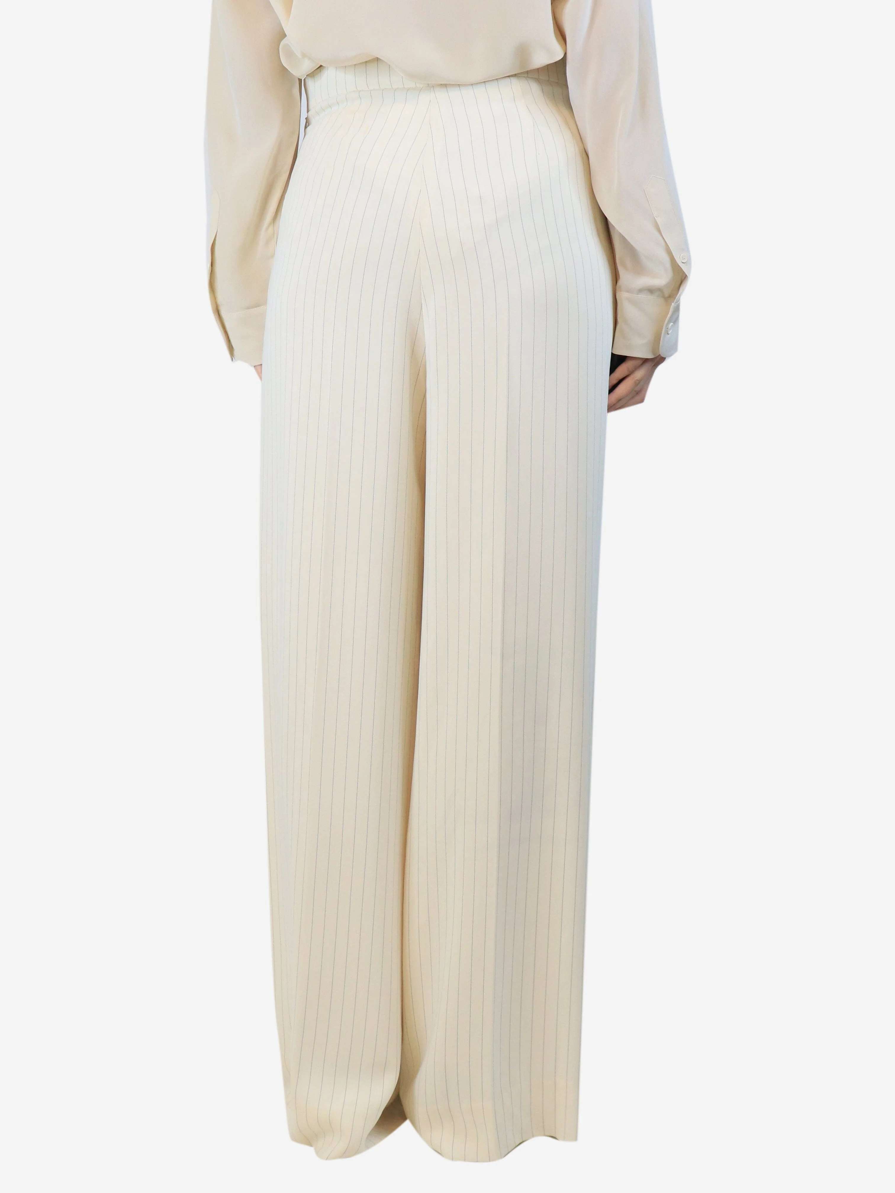 Cream scallop-button trousers - size UK 14 - Image 3
