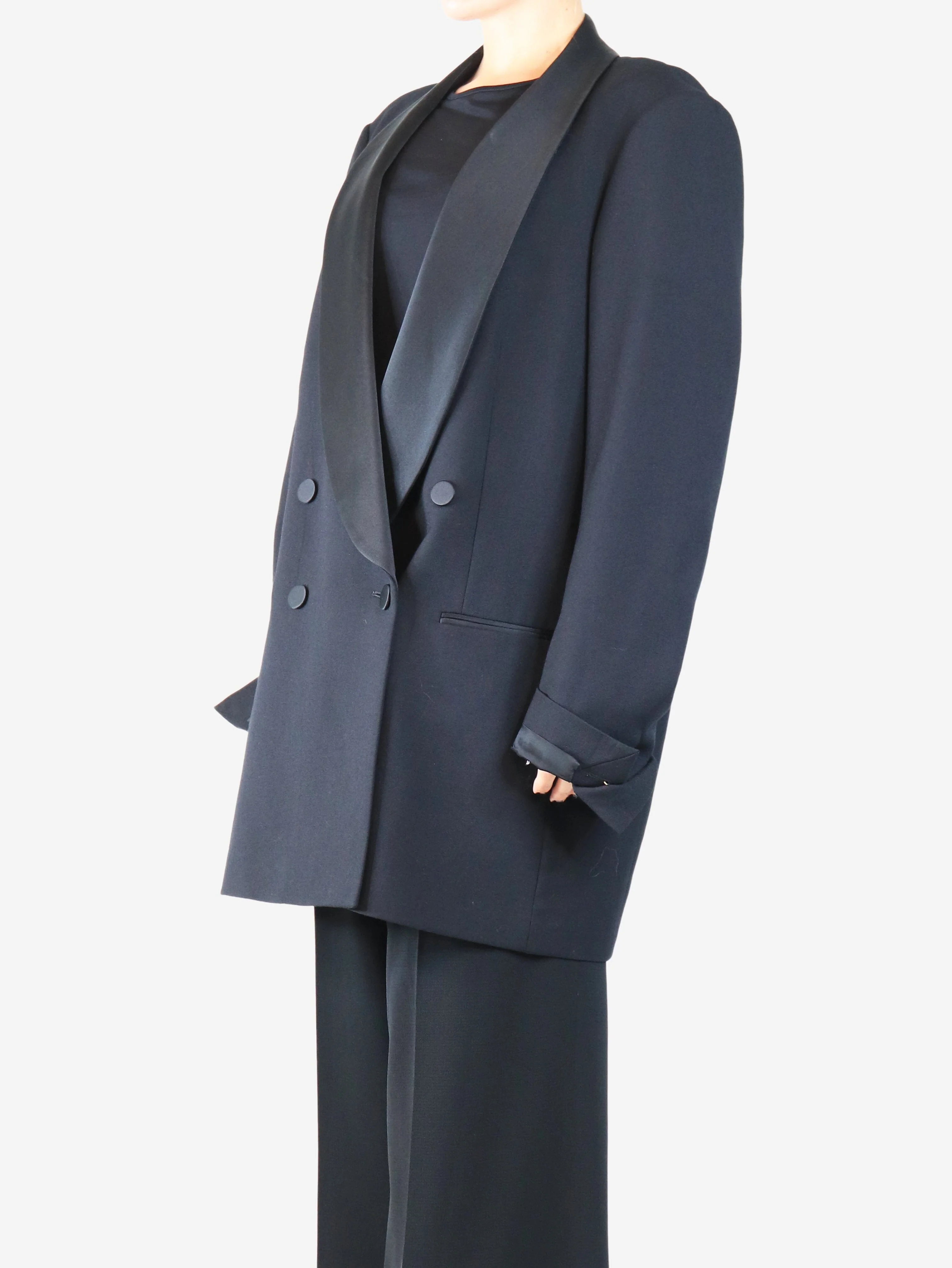 Black double-breasted tuxedo jacket - size M - Image 3