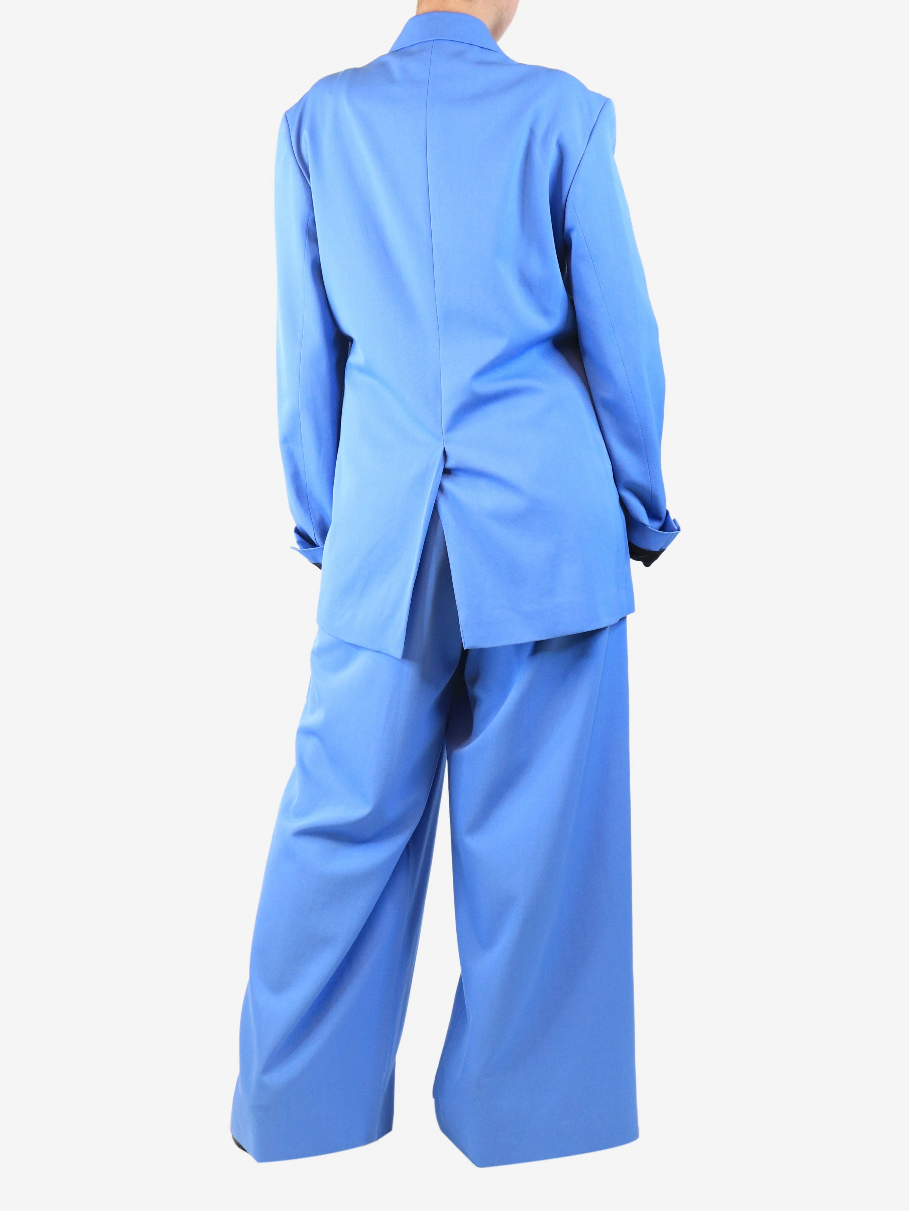 Blue wool two-piece suit set - size UK 12 - Image 2