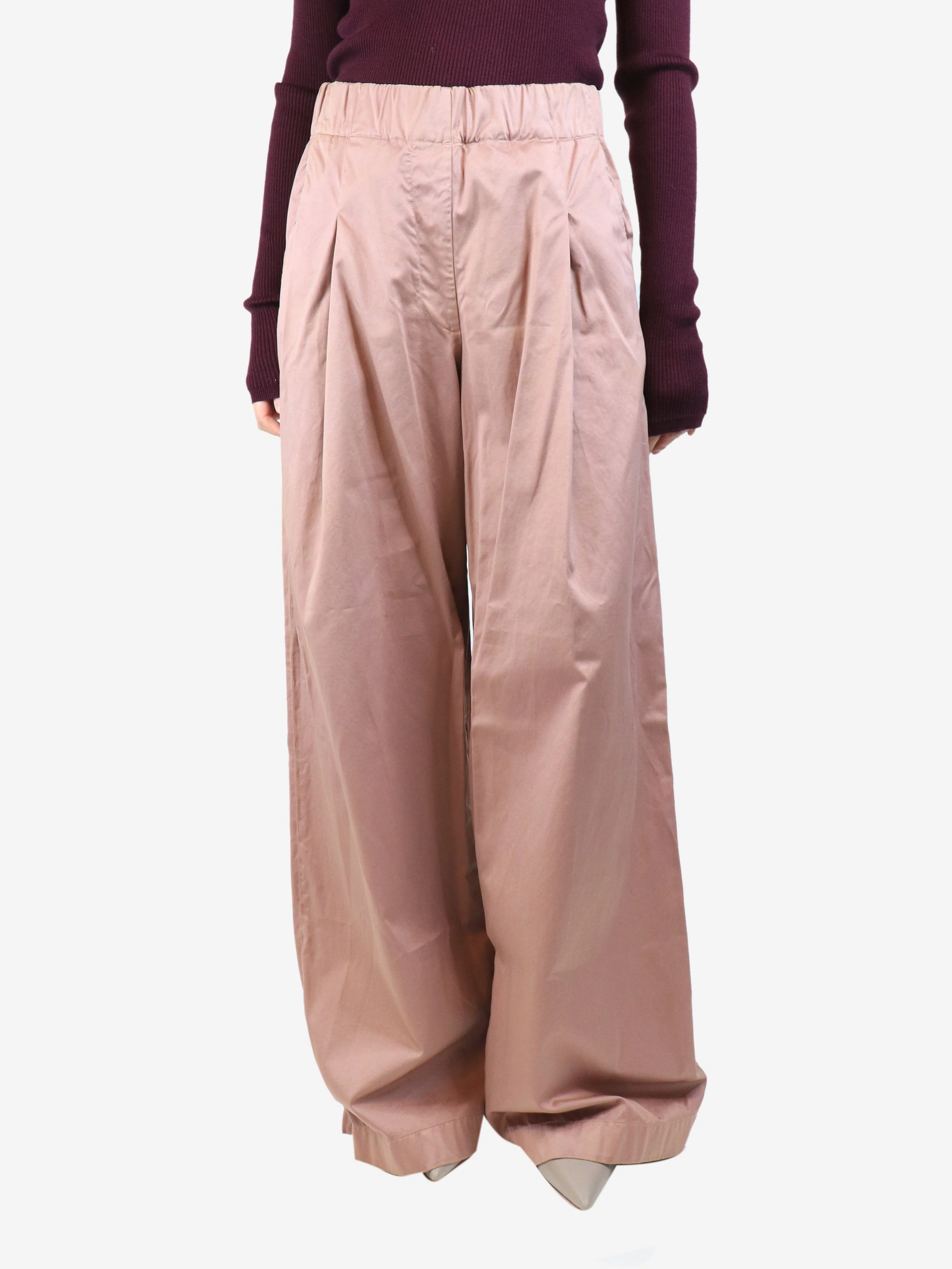 Dusty pink satin trousers - size S