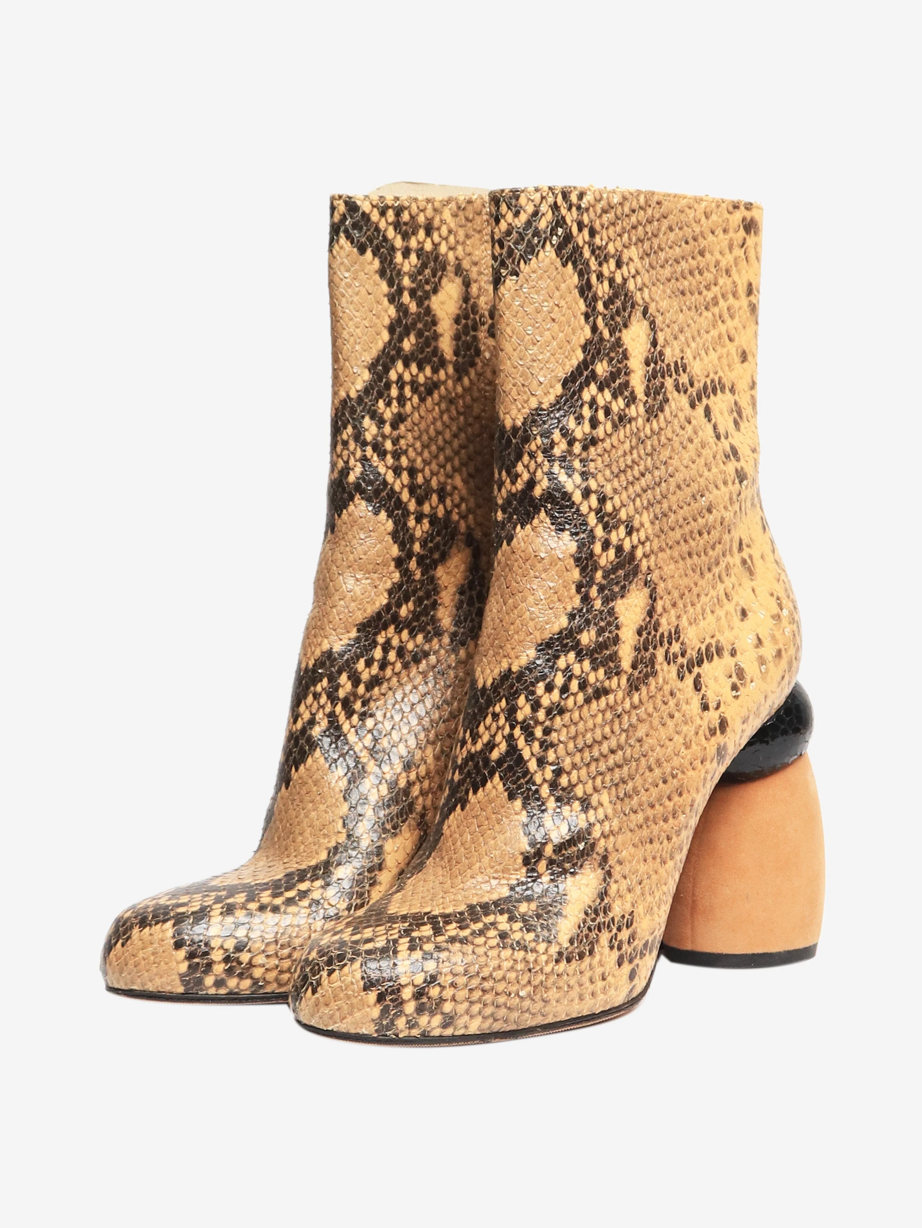 Neutral snakeskin ankle boots - size EU 38.5 - Image 2