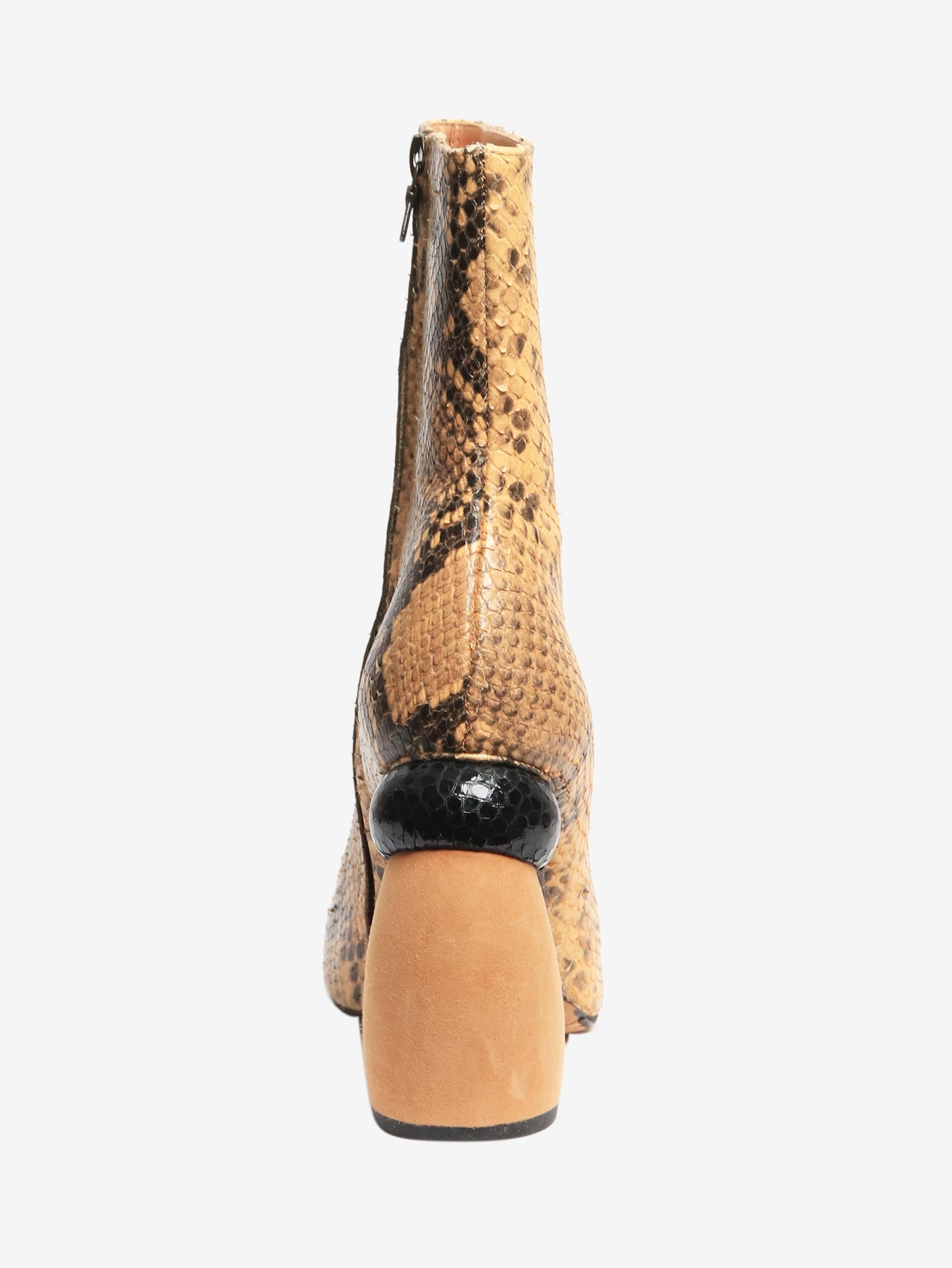 Neutral snakeskin ankle boots - size EU 38.5 - Image 3