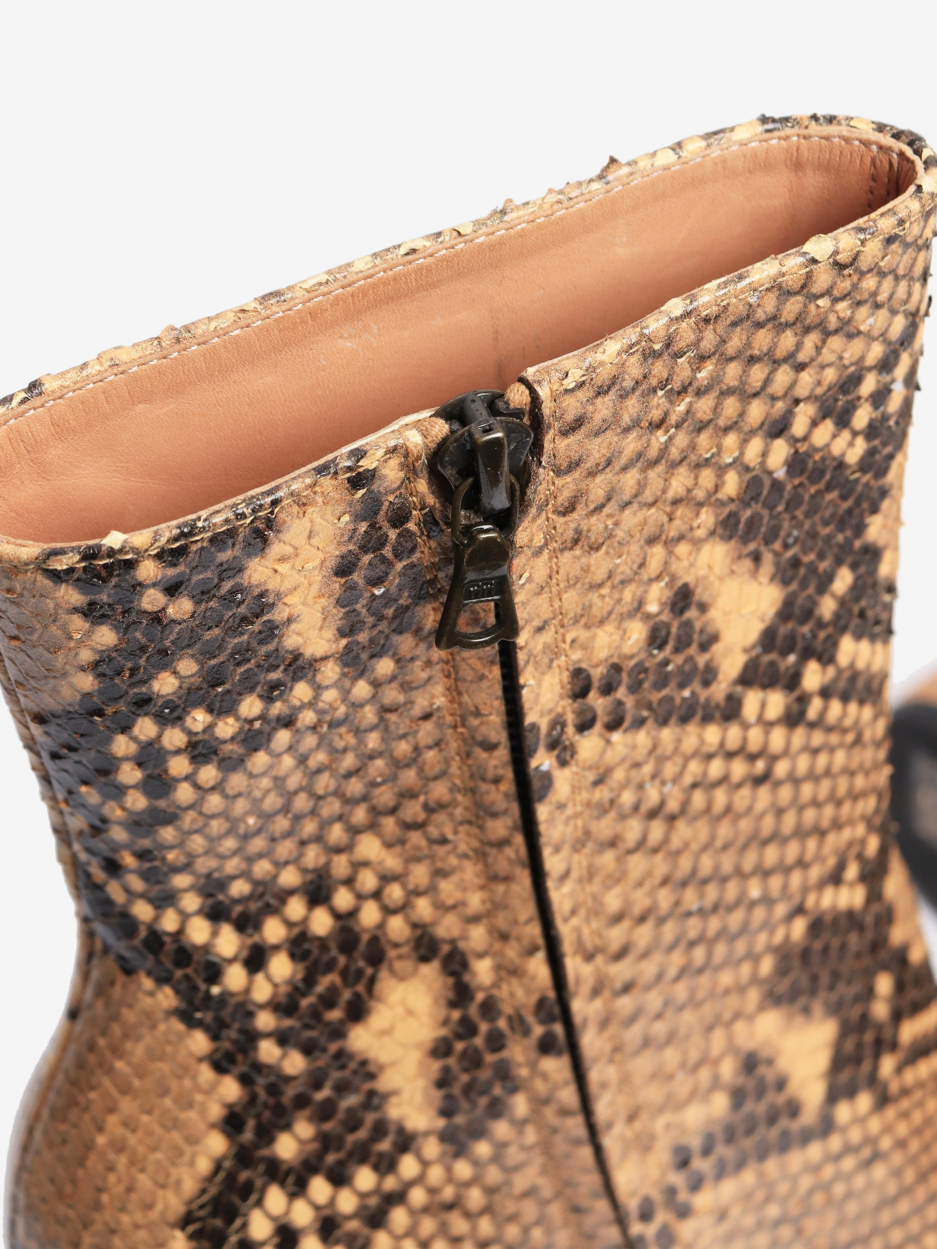 Neutral snakeskin ankle boots - size EU 38.5 - Image 5