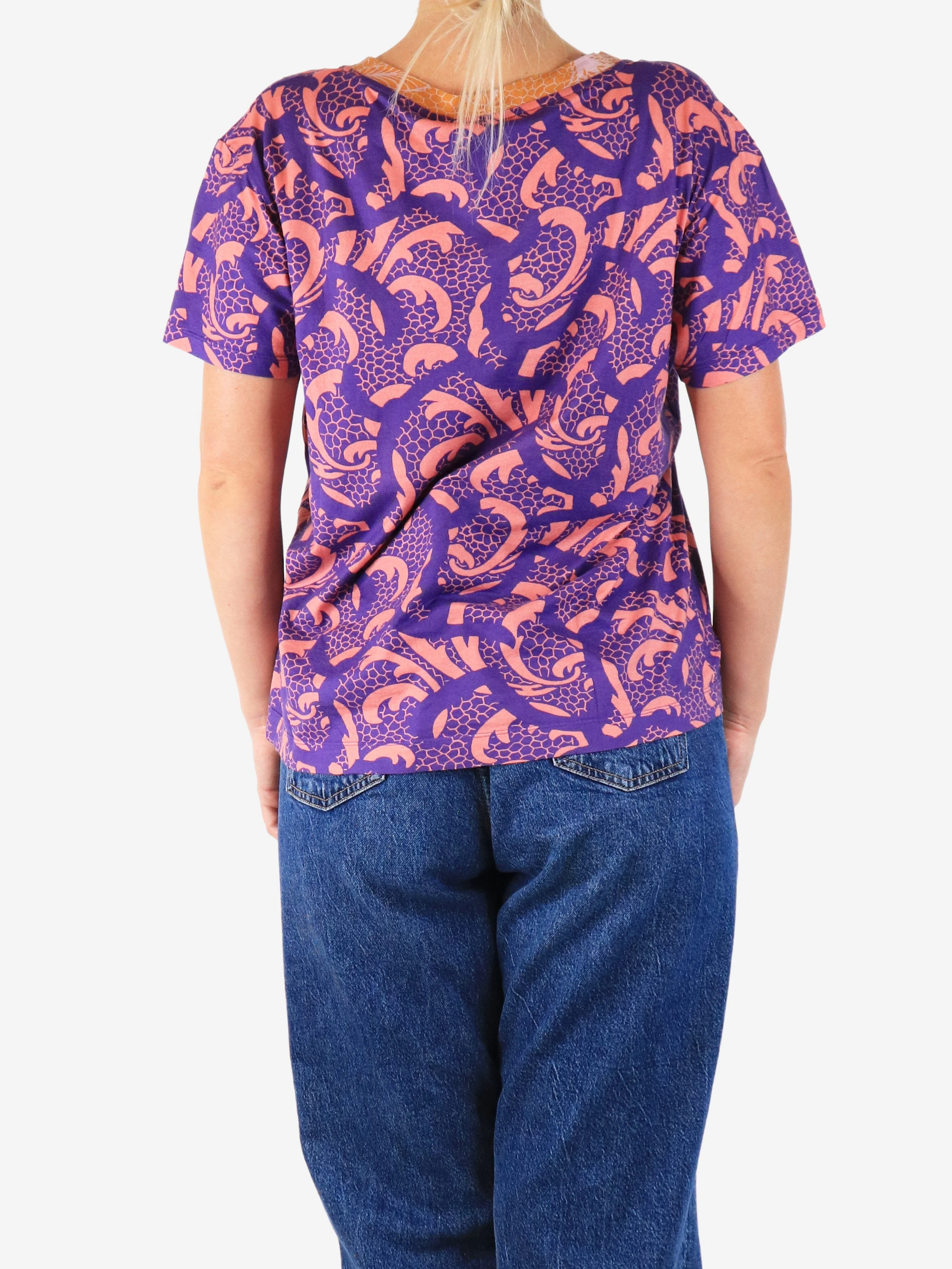 Purple printed cotton top - size L - Image 2