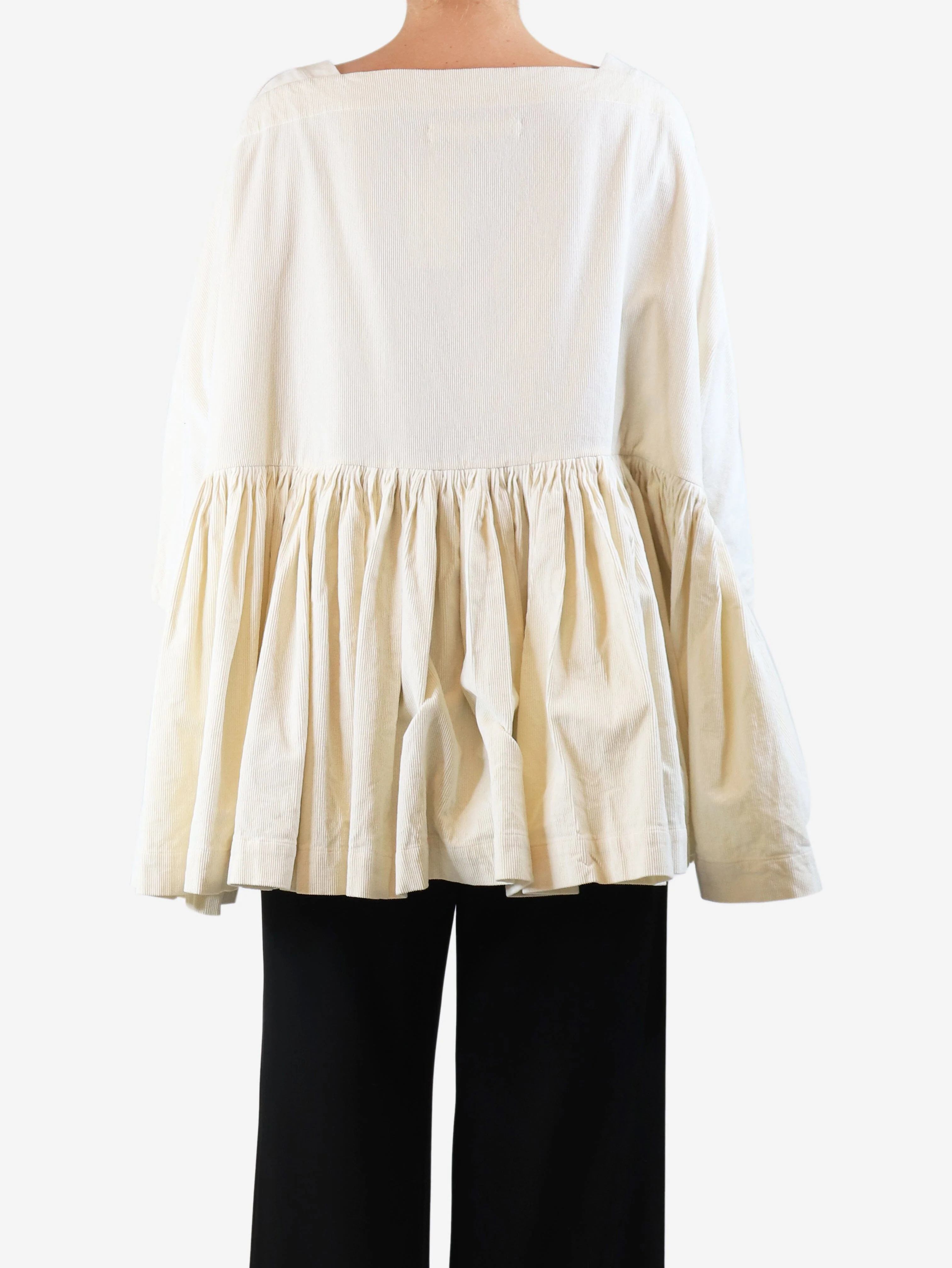 Ivory corduroy peplum top - size - Image 2