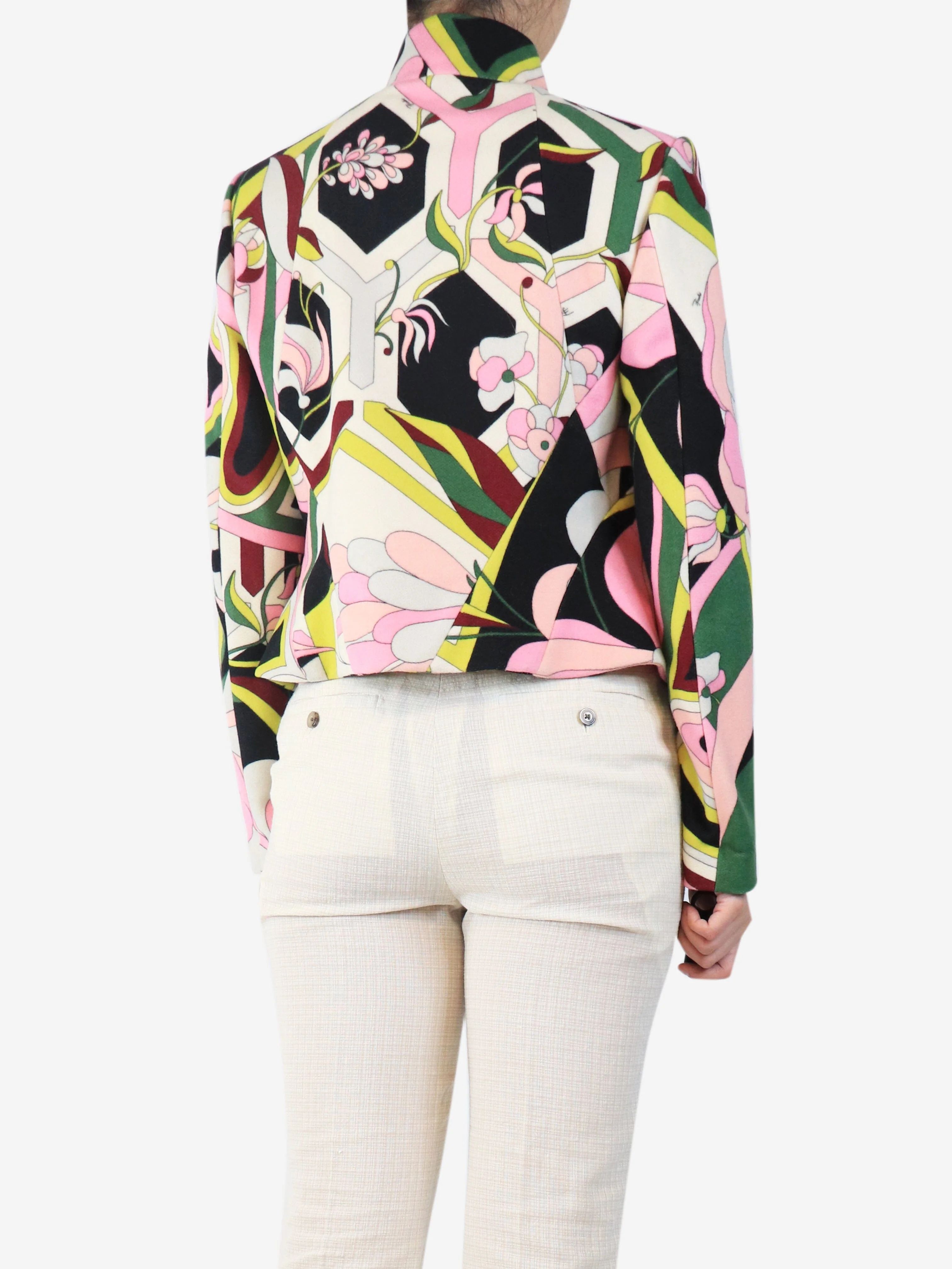 Multicolour printed wool jacket - size UK 12 - Image 2