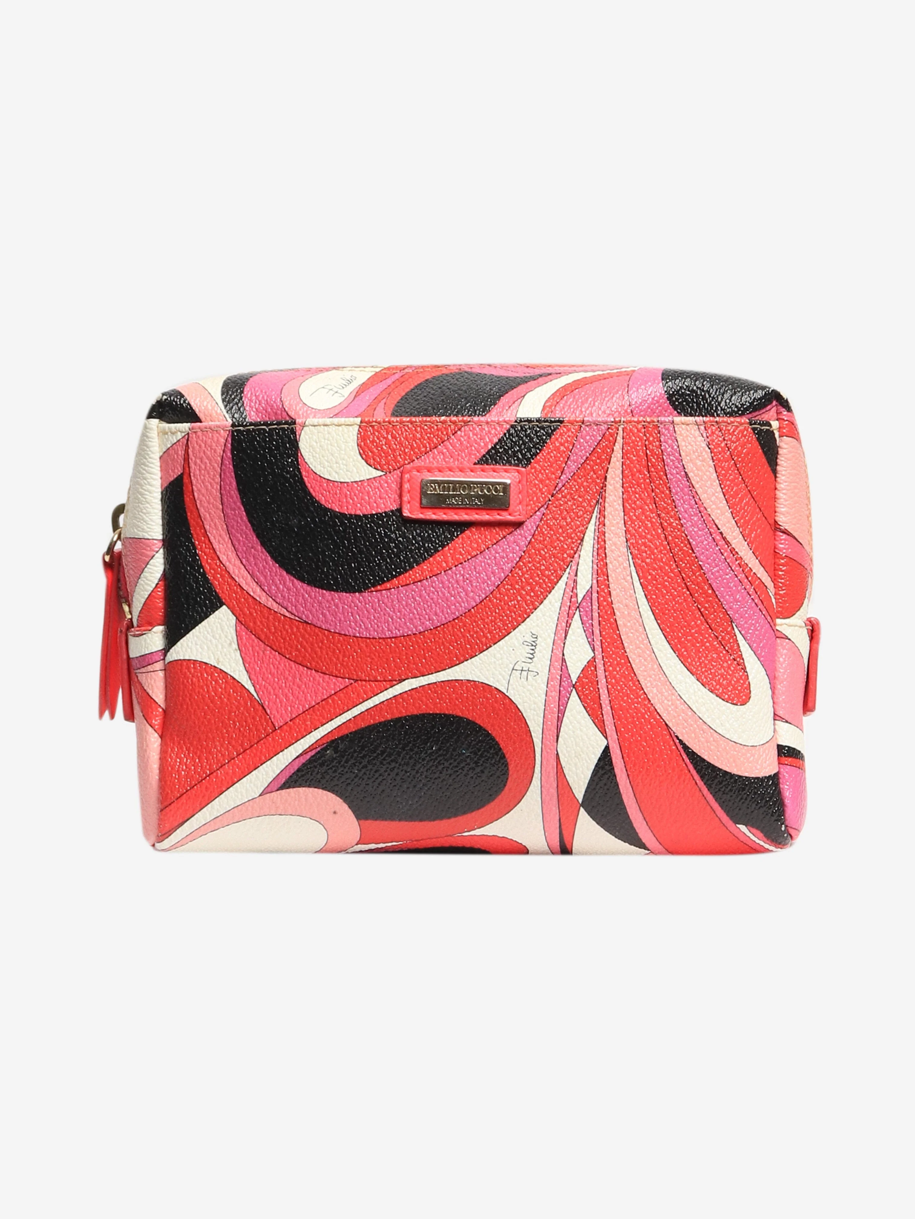 Red and pink vanity bag