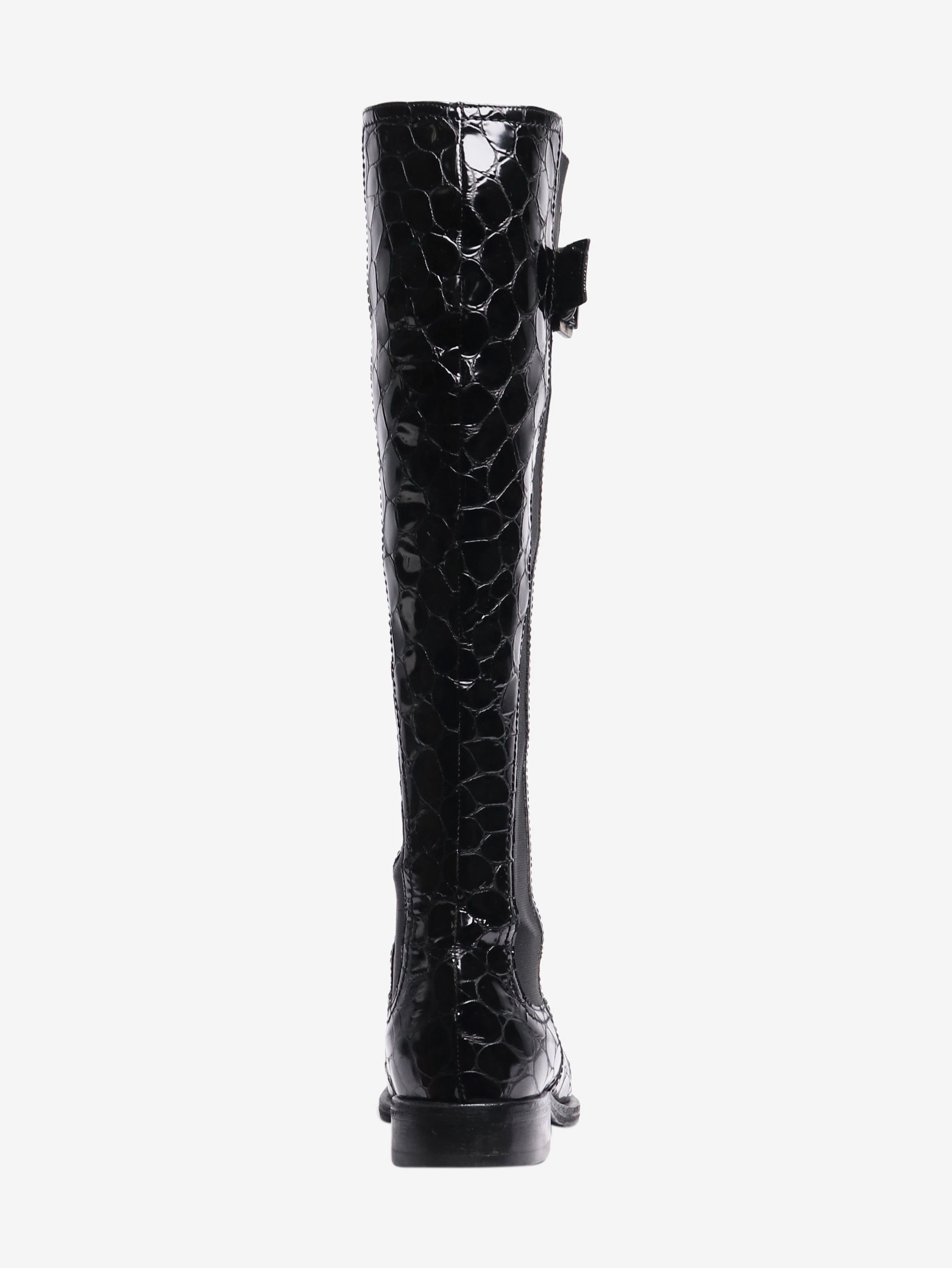 Black croc effect knee-high Chelsea boots - size EU 37 - Image 3