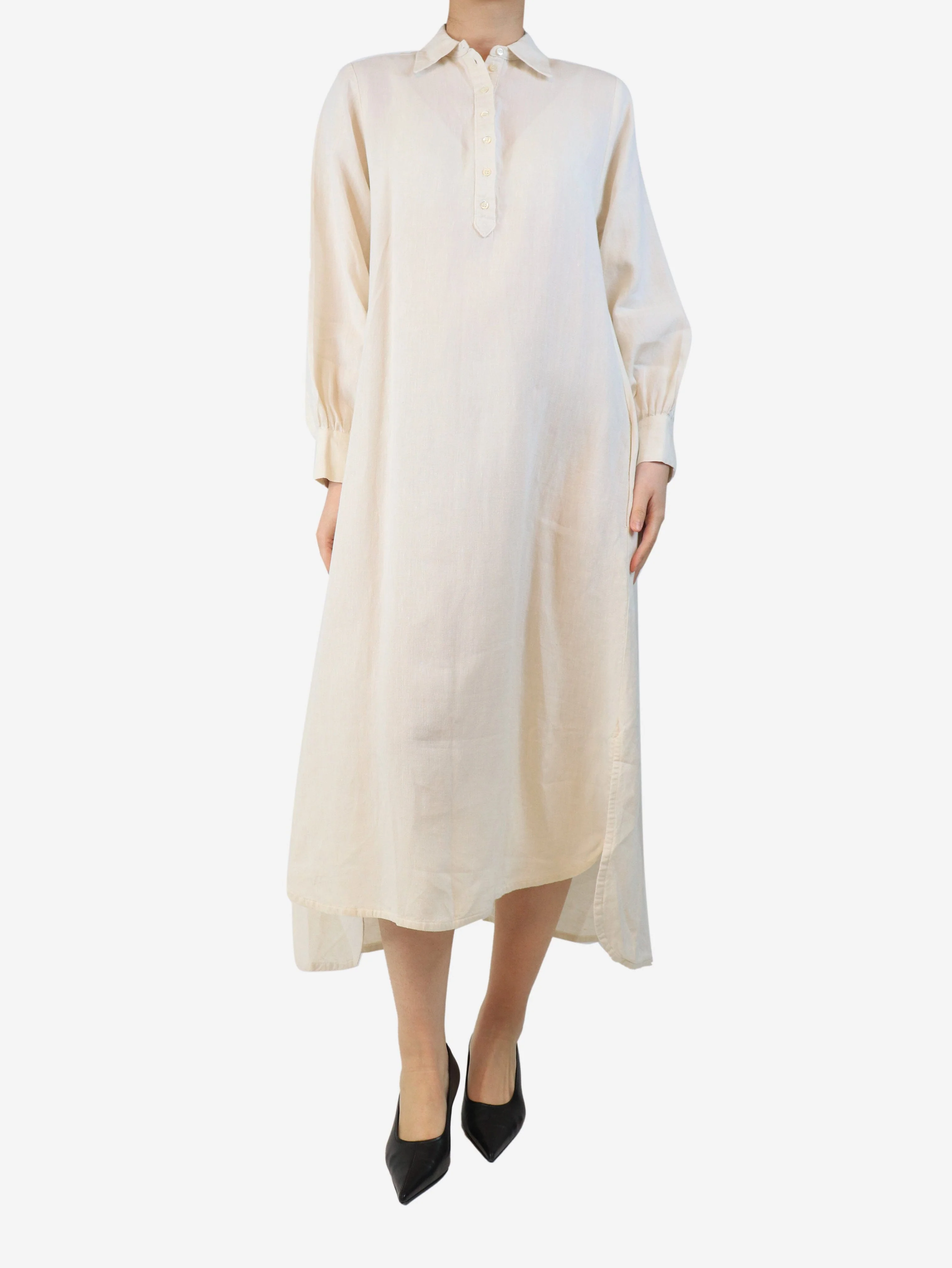 Ercu linen shirt dress - size UK 10 - Image 3