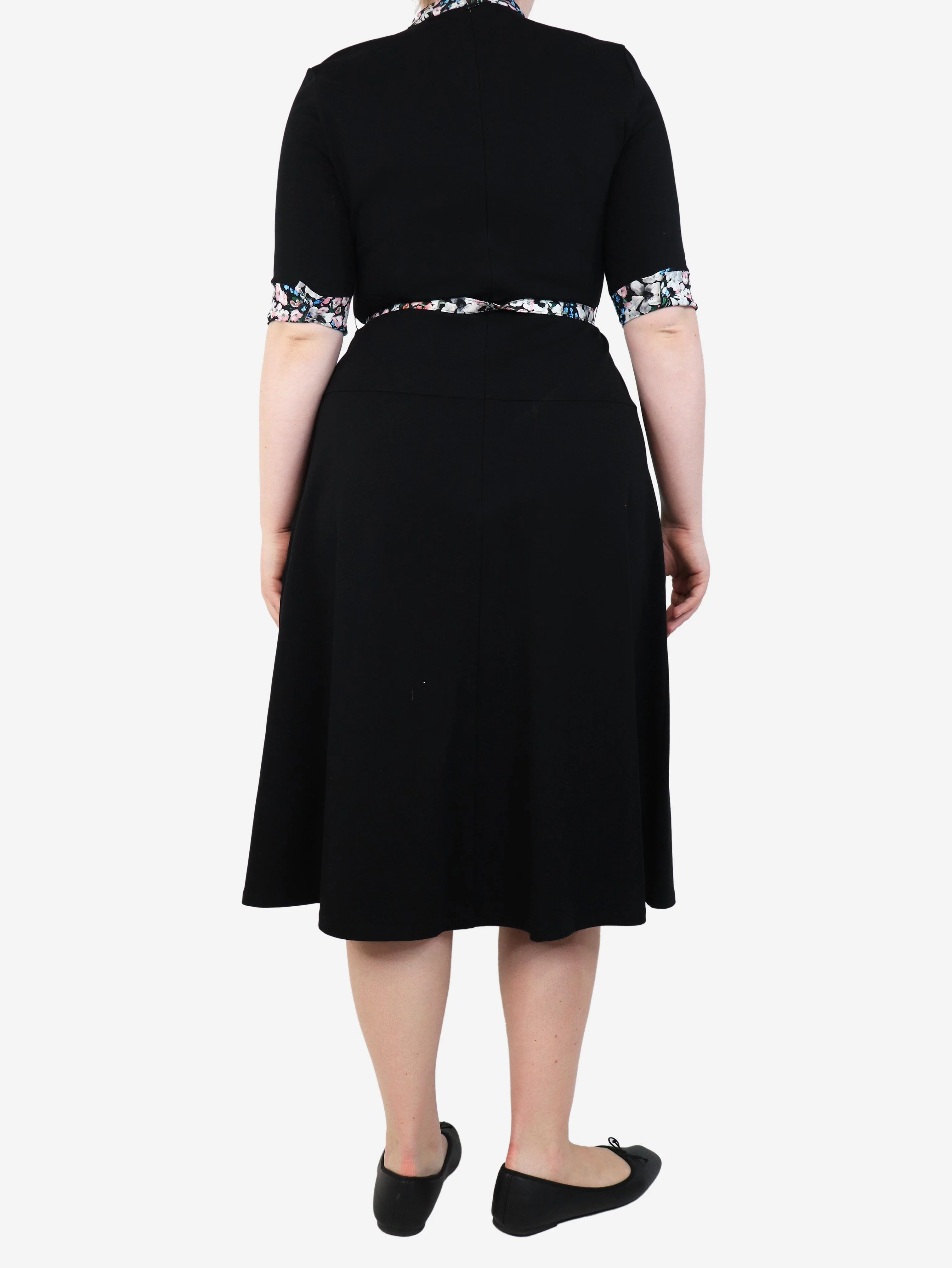 Black Gilliam floral-print midi dress - size UK 14 - Image 2