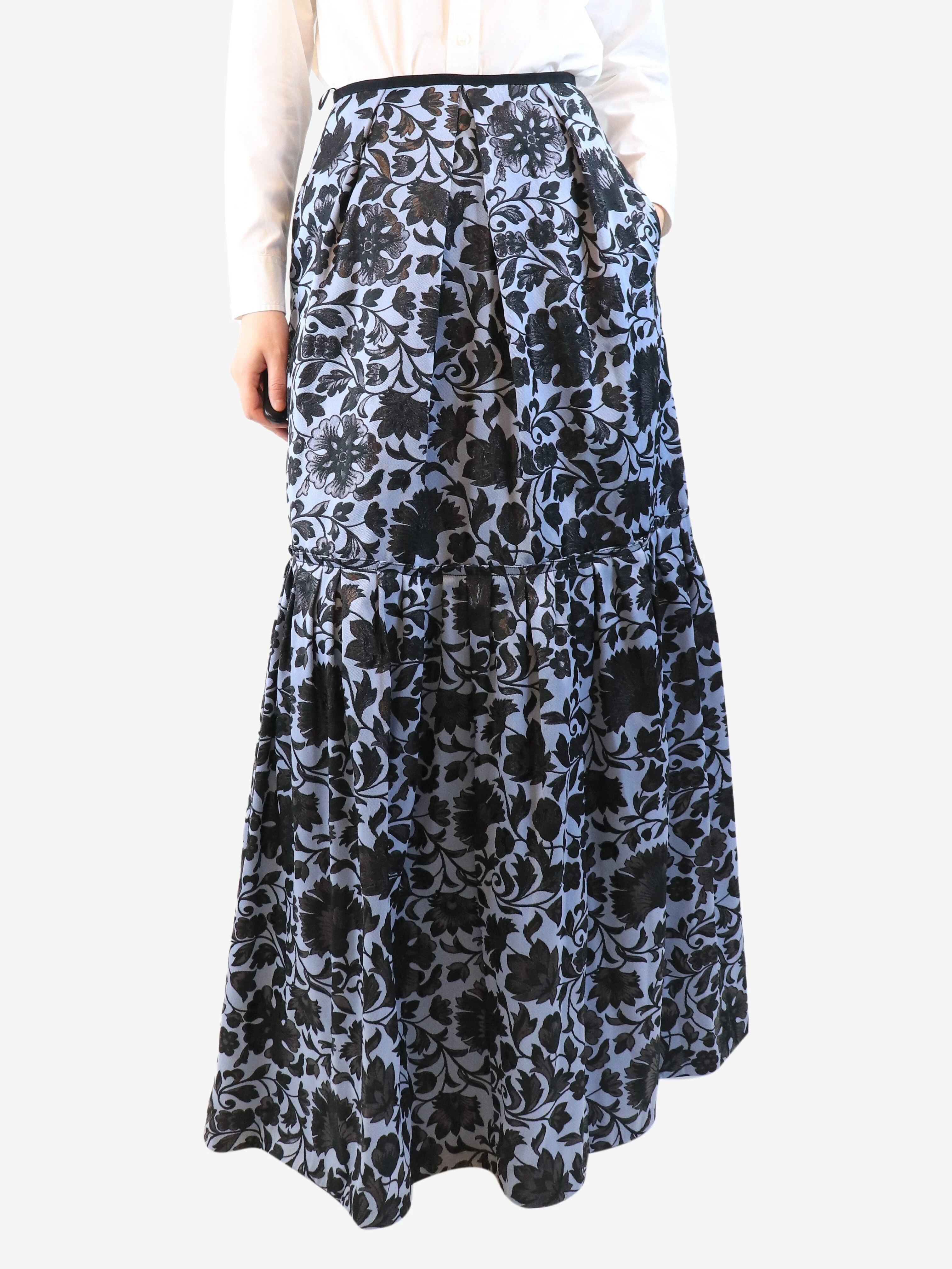 Blue Amanda floral maxi skirt - size UK 10