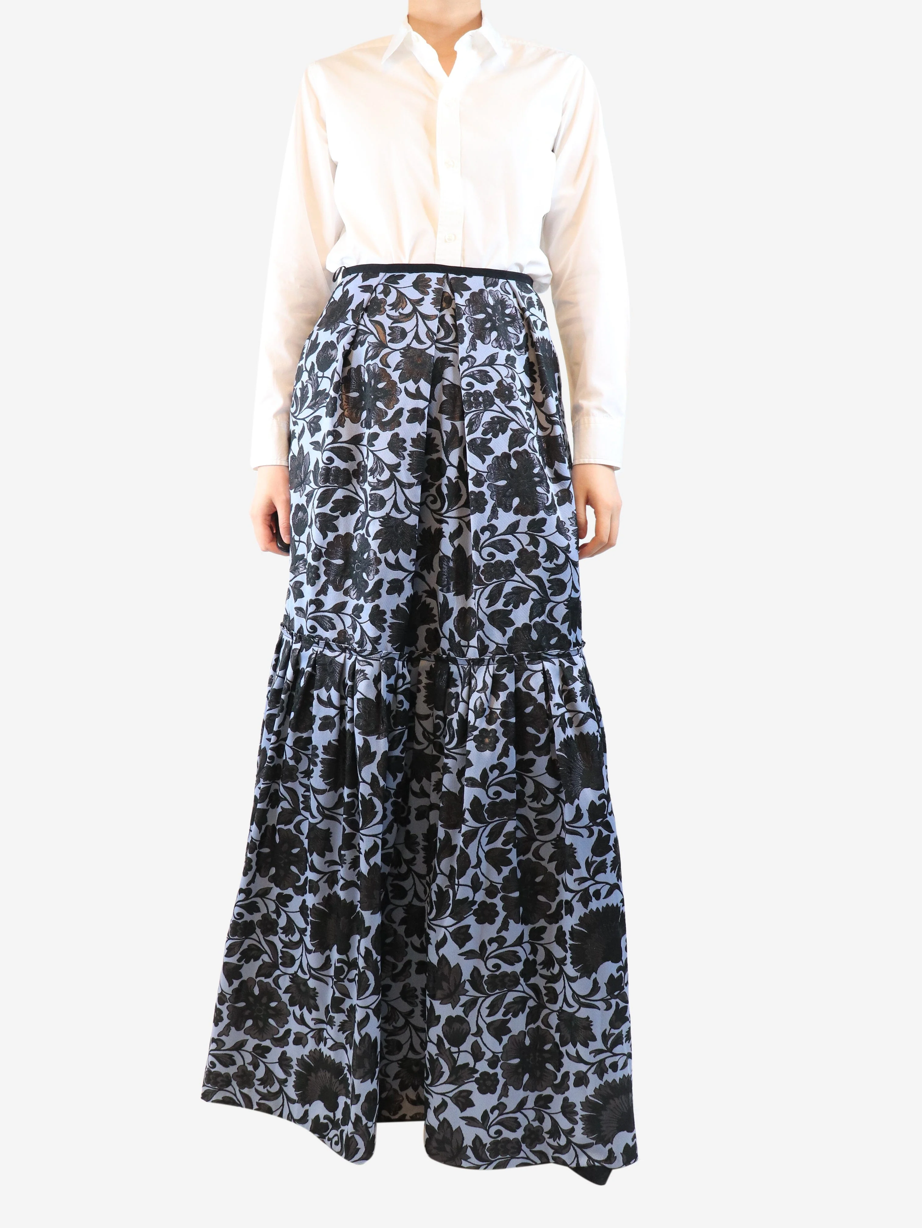 Blue Amanda floral maxi skirt - size UK 10 - Image 2