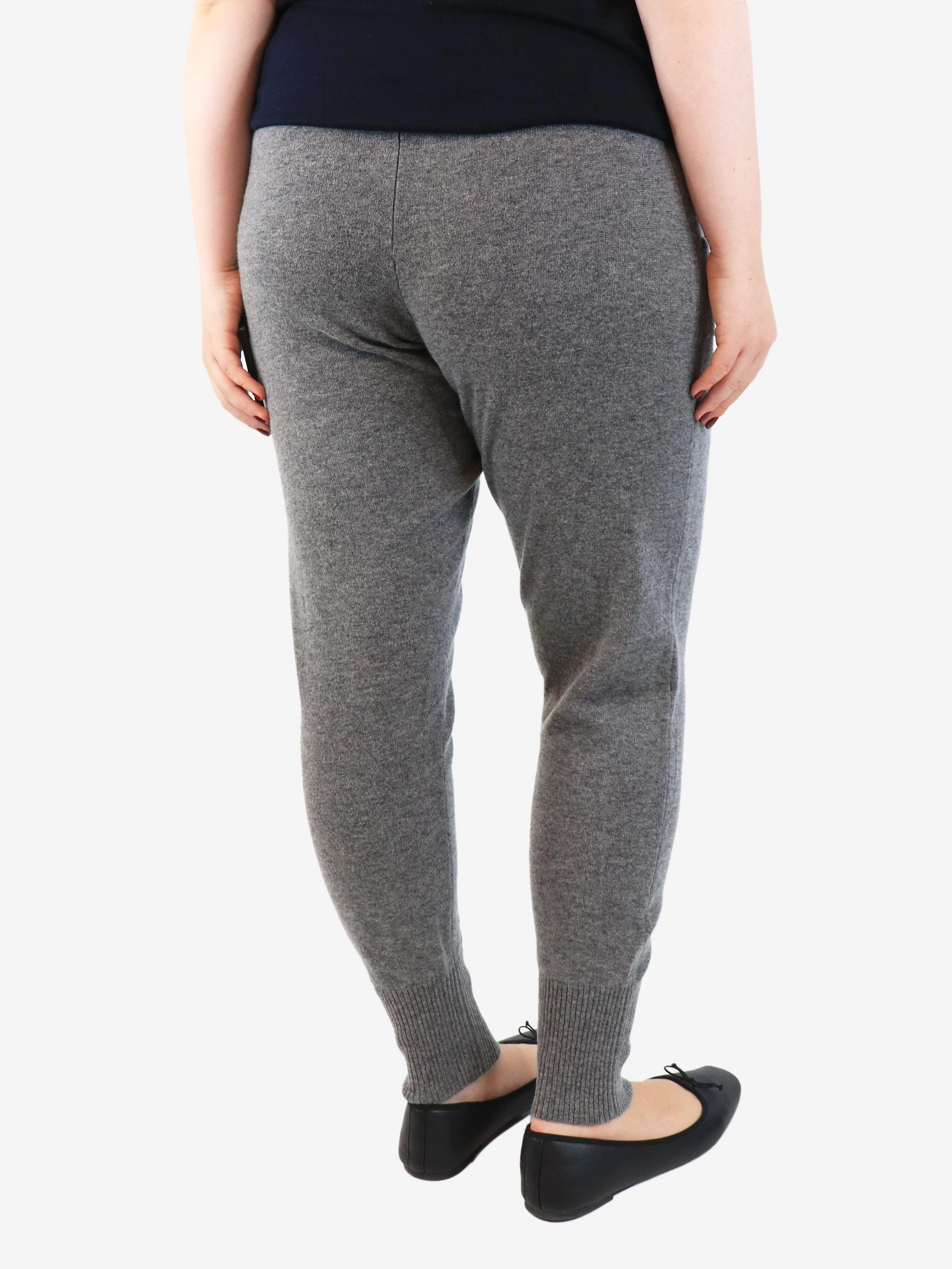 Grey wool-blend knit trousers - size XL - Image 3