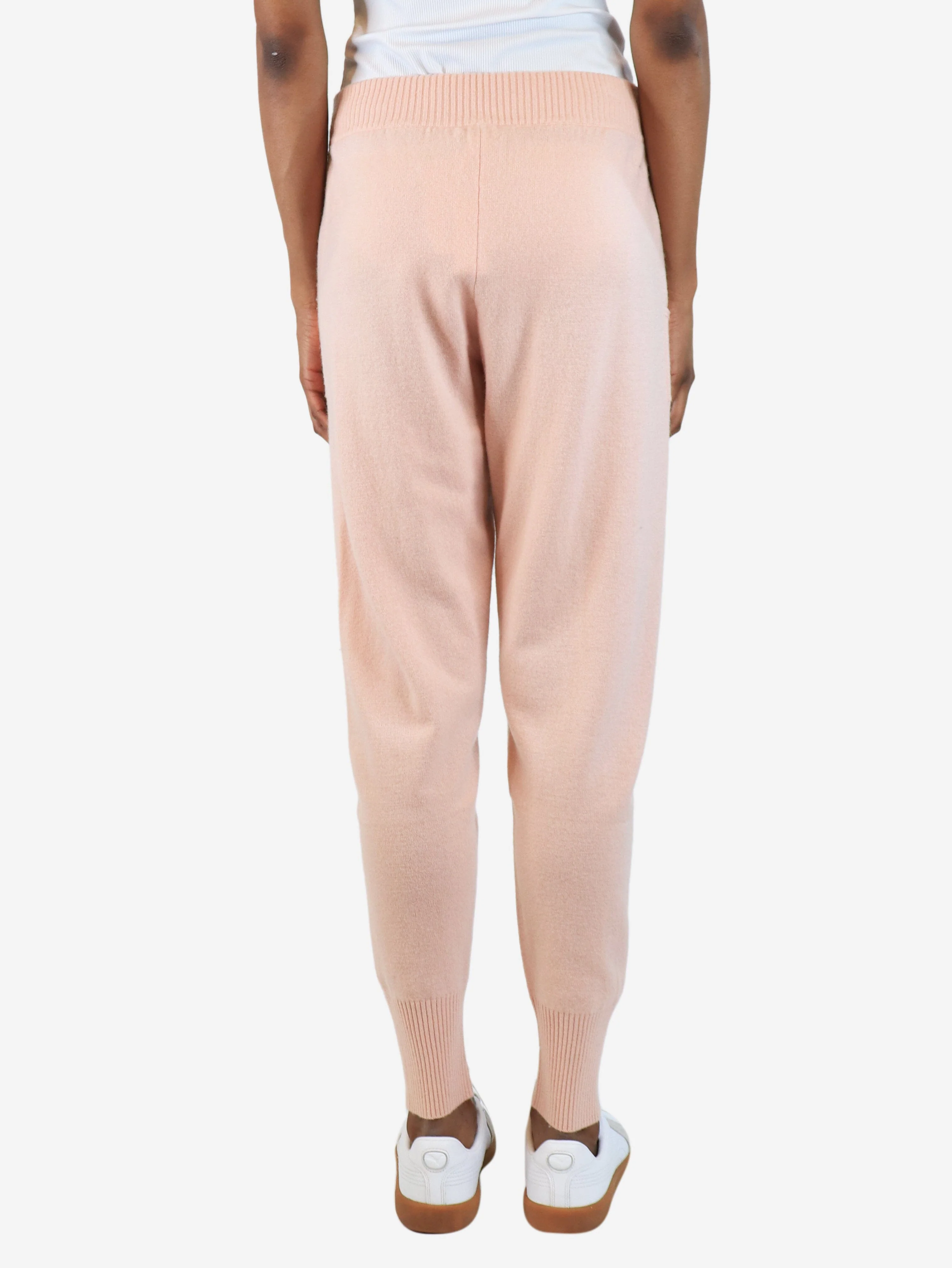 Pink wool-blend knit trousers - size M - Image 3