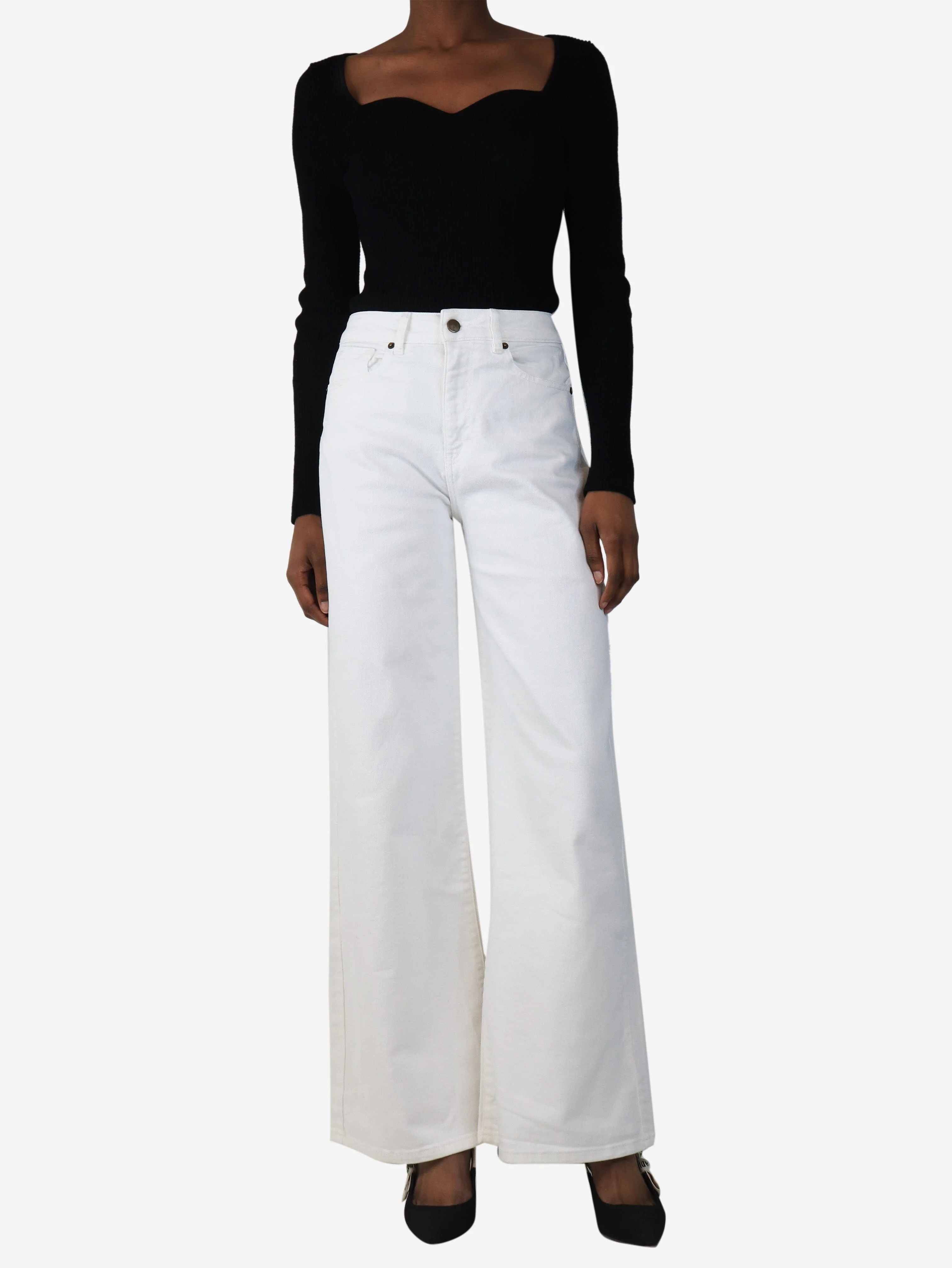 White wide-leg jeans - size S - Image 2