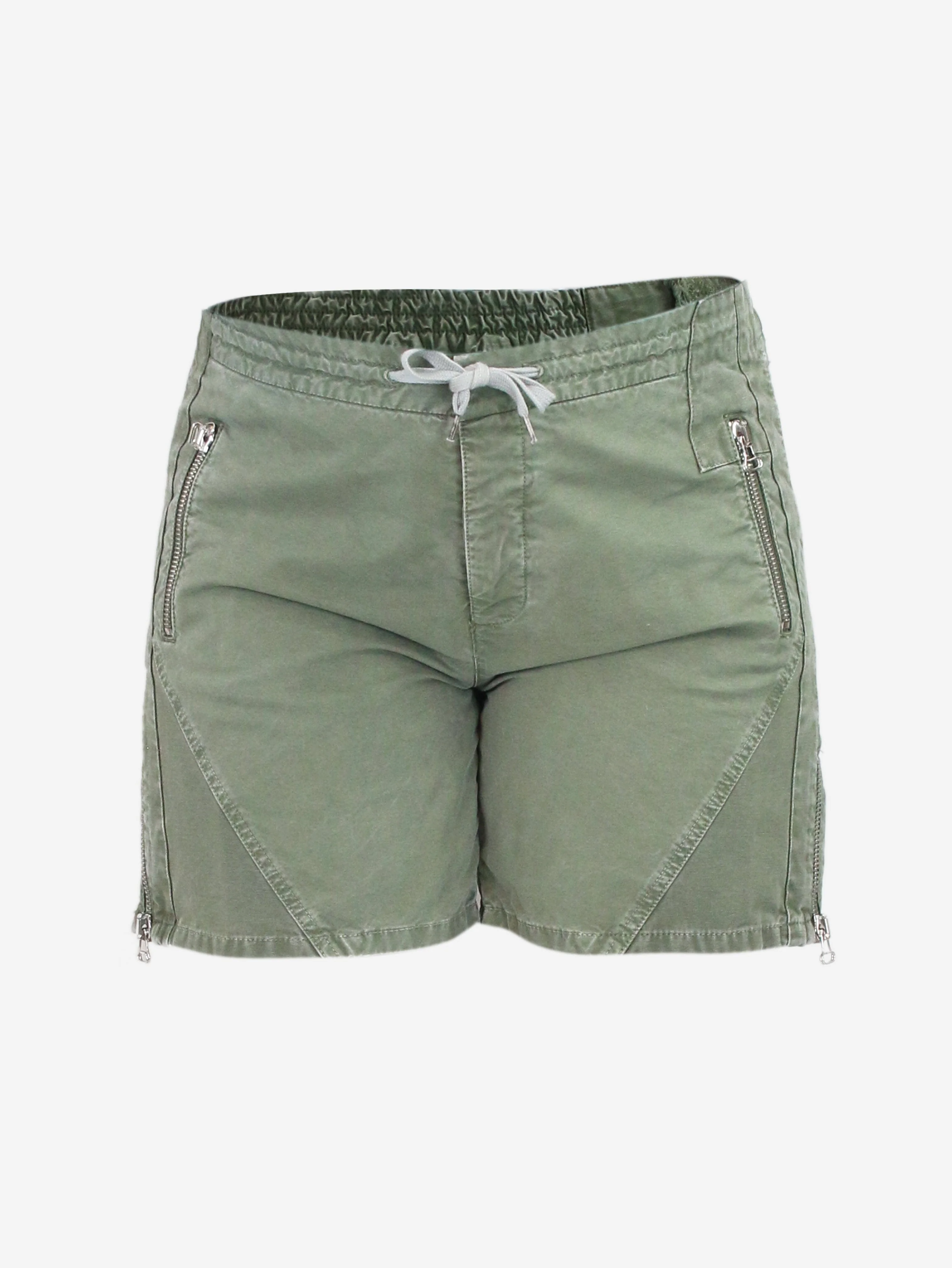 Green drawstring panelled shorts - size UK 14 - Image 4