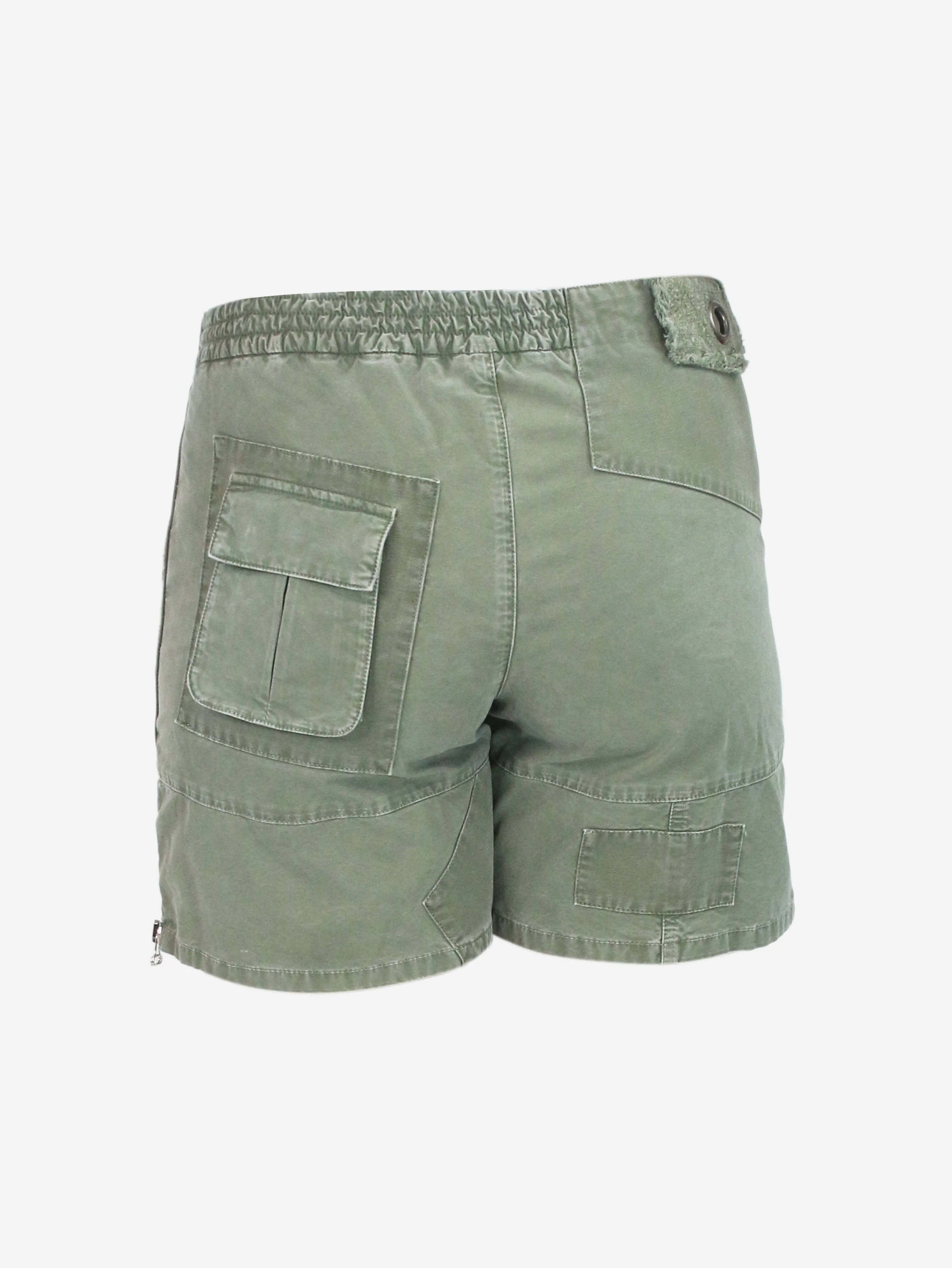 Green drawstring panelled shorts - size UK 14 - Image 5