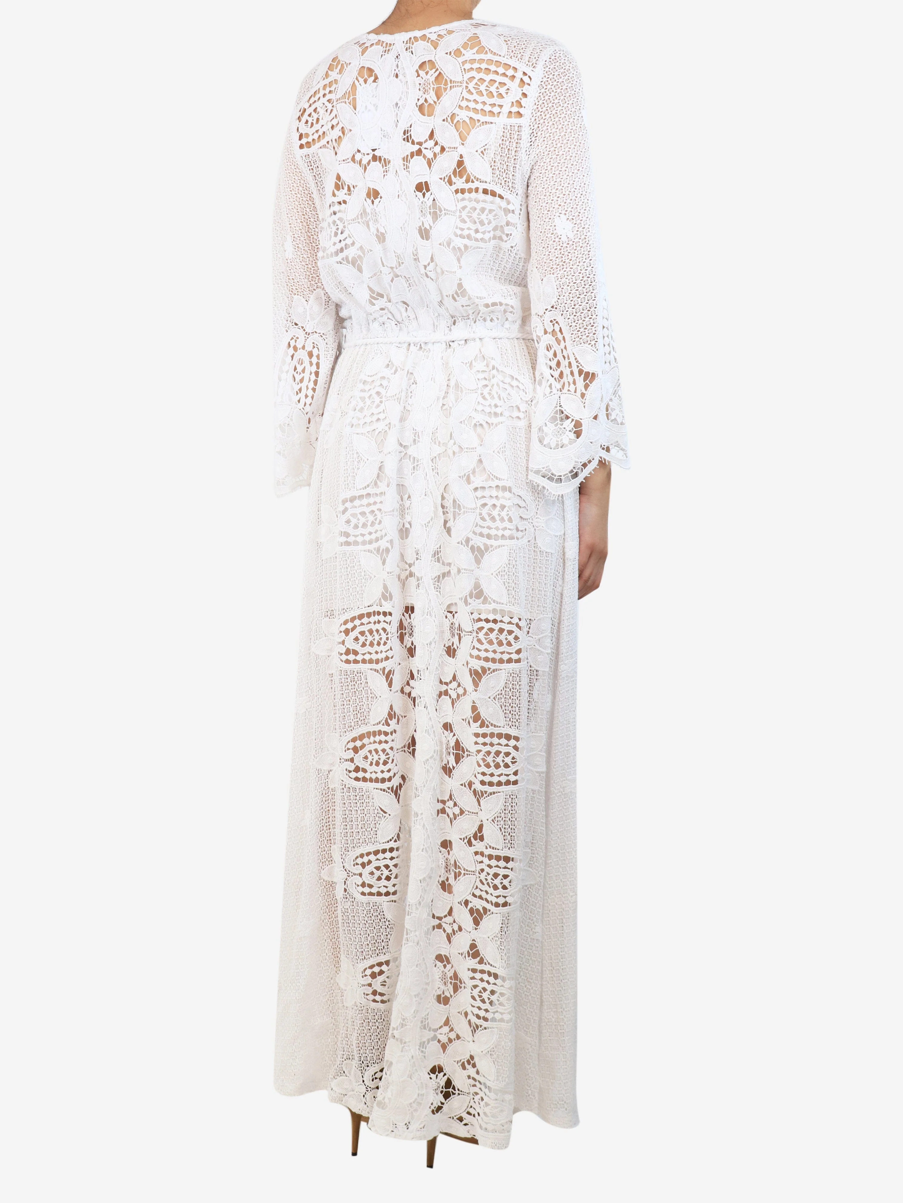 White lace maxi dress with slip - size S - Image 2