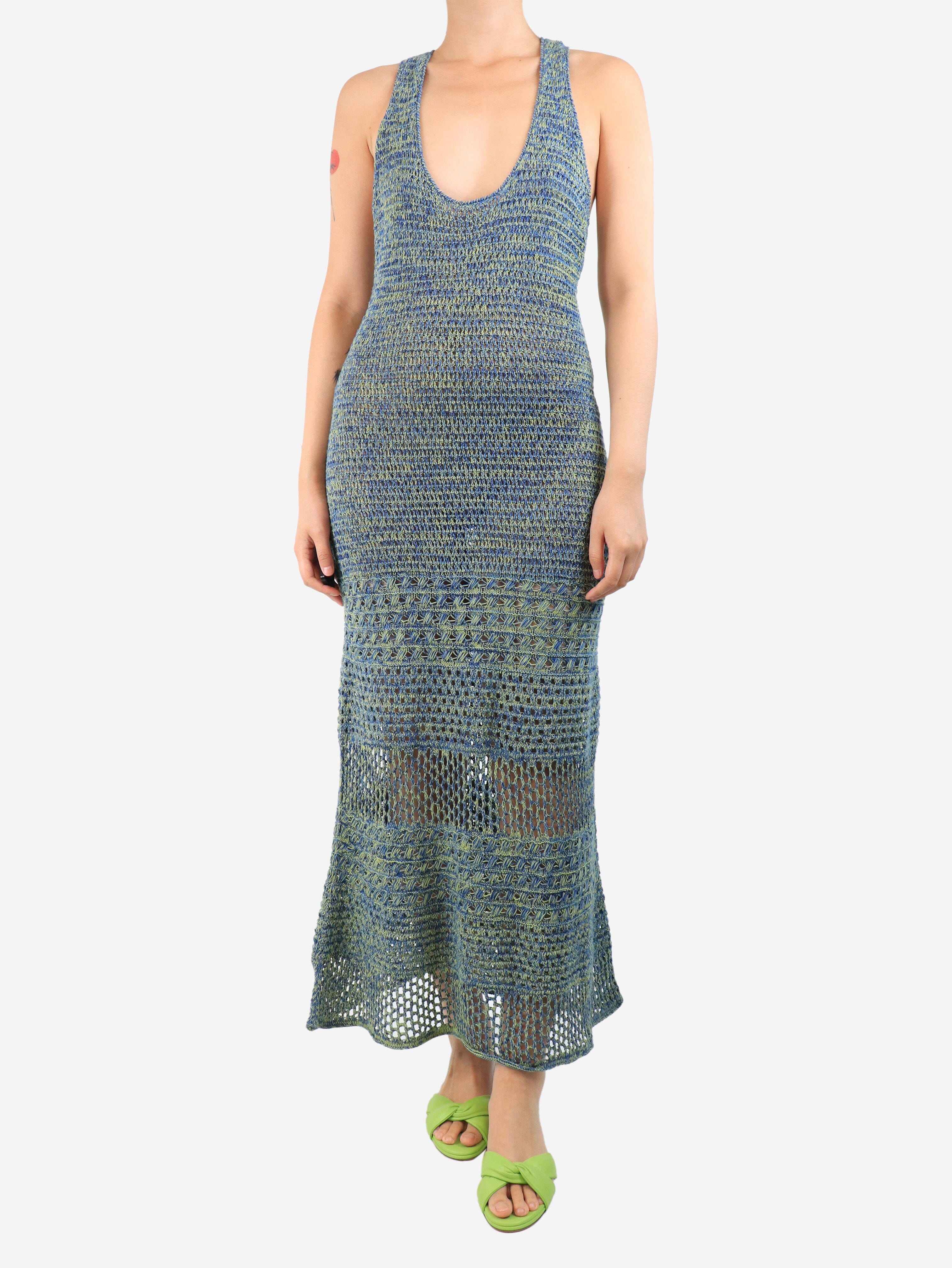 Blue crochet midi dress - size S - Image 3