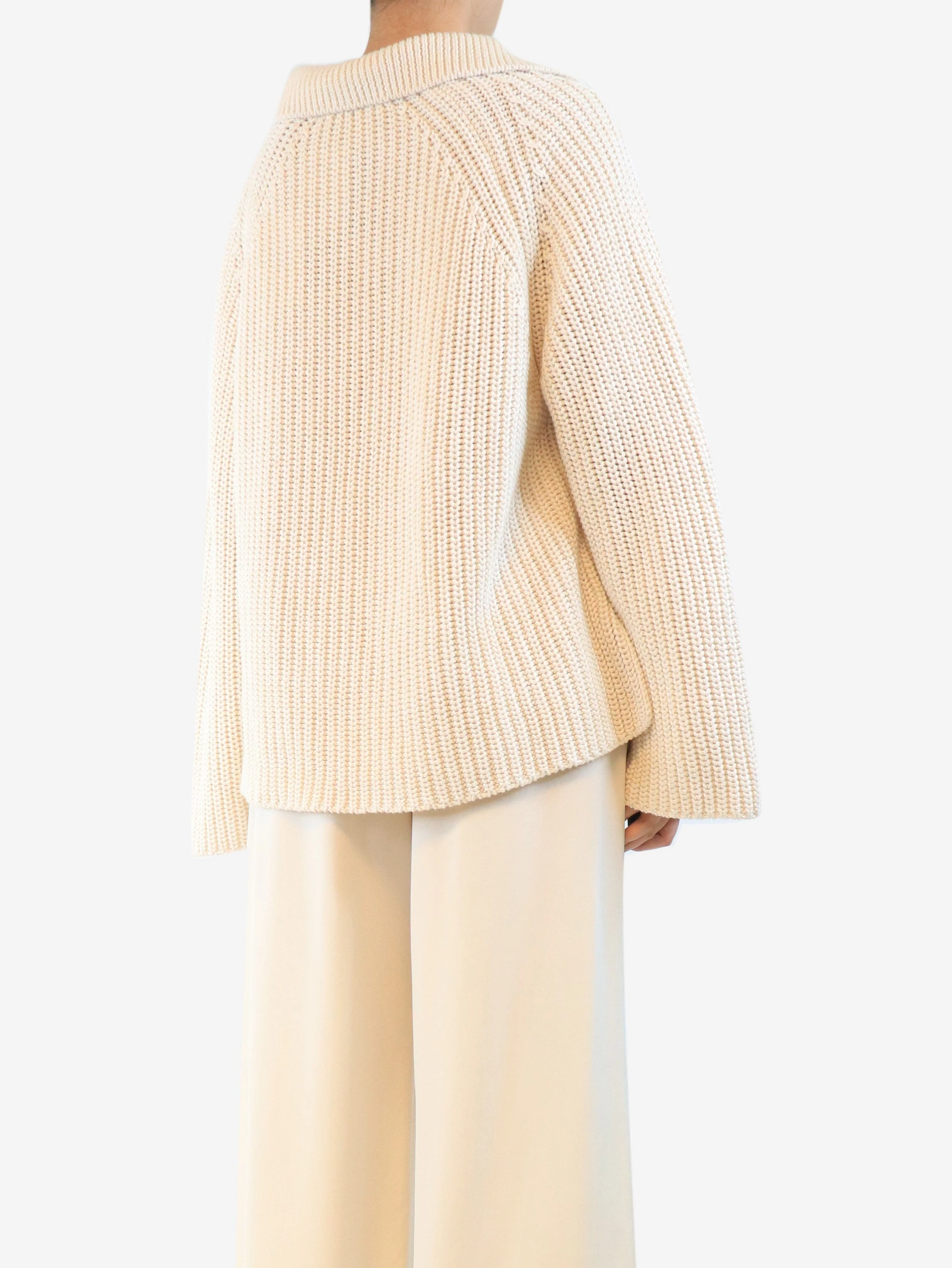 Neutral chunky ribbed pullover - size XL - Image 2